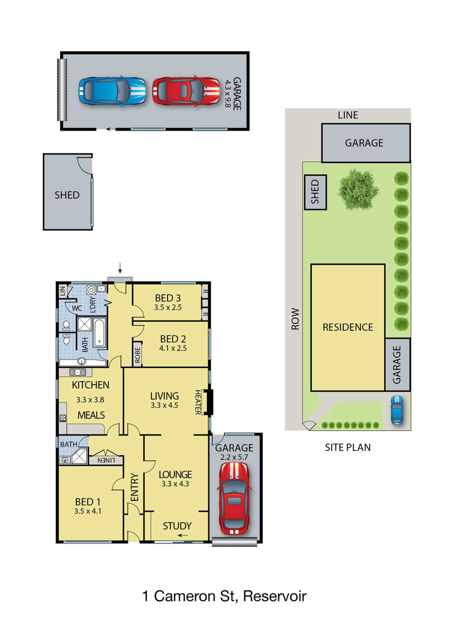 Floorplan of Homely house listing, 1 Cameron Street, Reservoir VIC 3073
