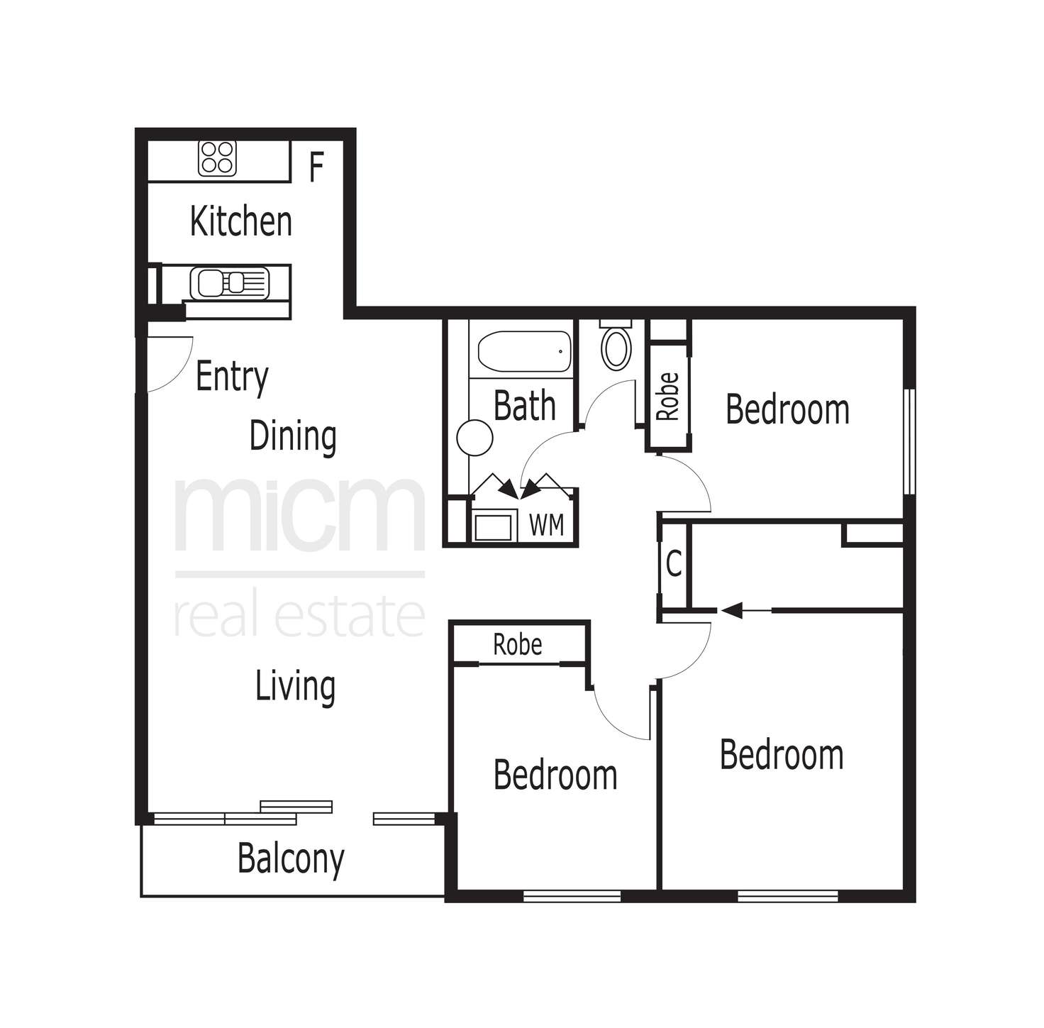 Floorplan of Homely apartment listing, REF 061910/33 La Trobe Street, Melbourne VIC 3000