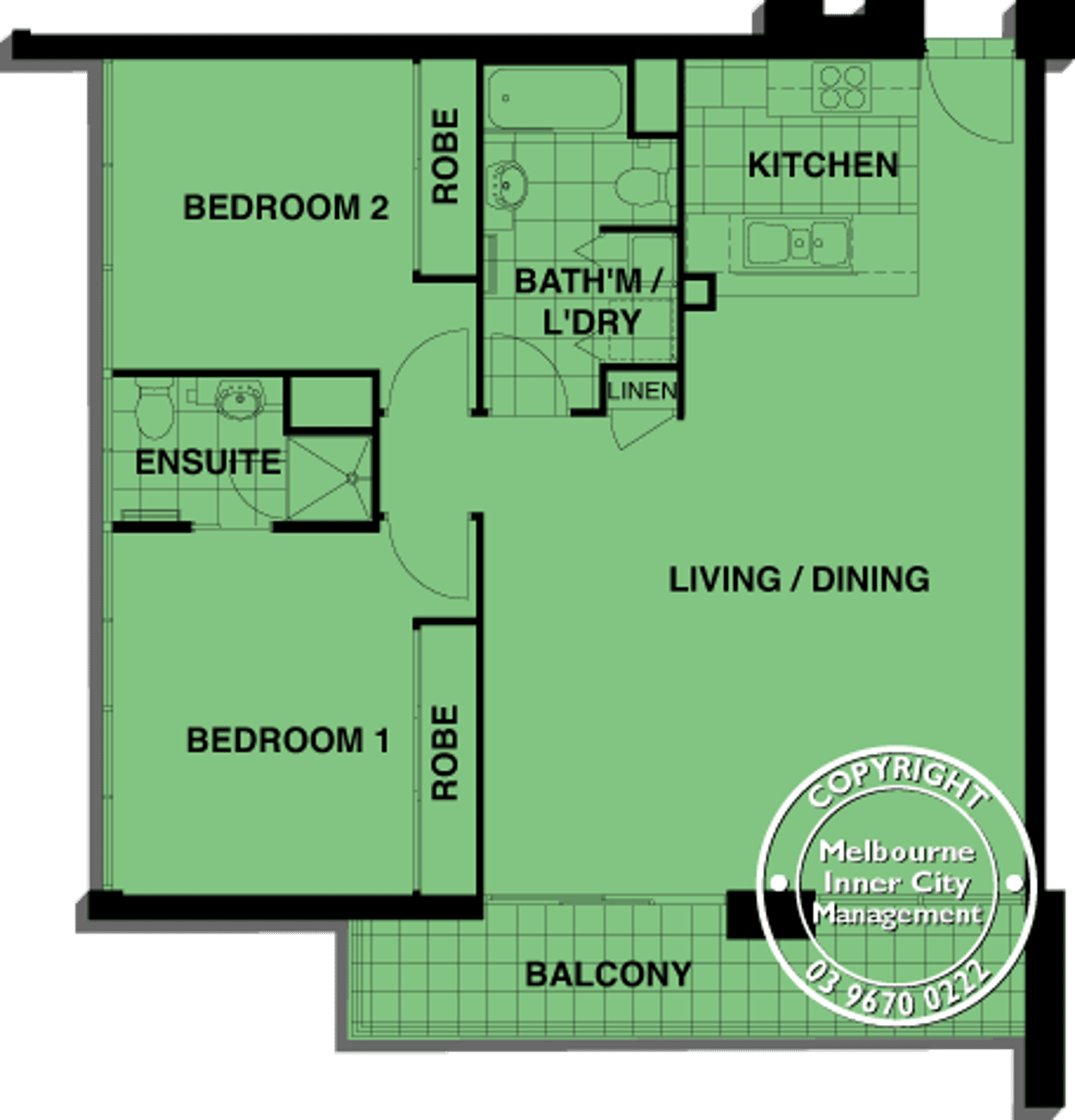 Floorplan of Homely apartment listing, REF 062287/88 Kavanagh Street, Southbank VIC 3006