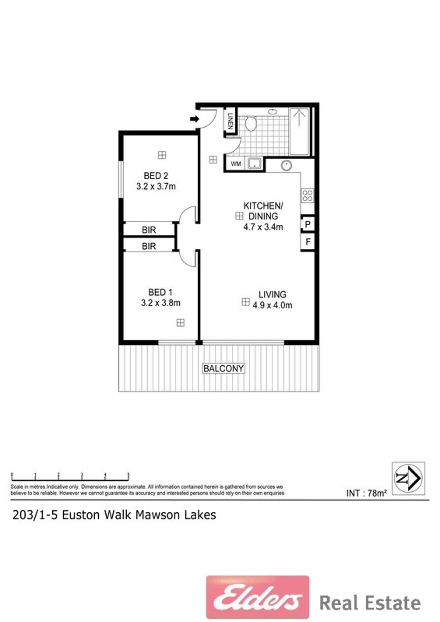 Floorplan of Homely apartment listing, 203/1-5 Euston Walk, Mawson Lakes SA 5095