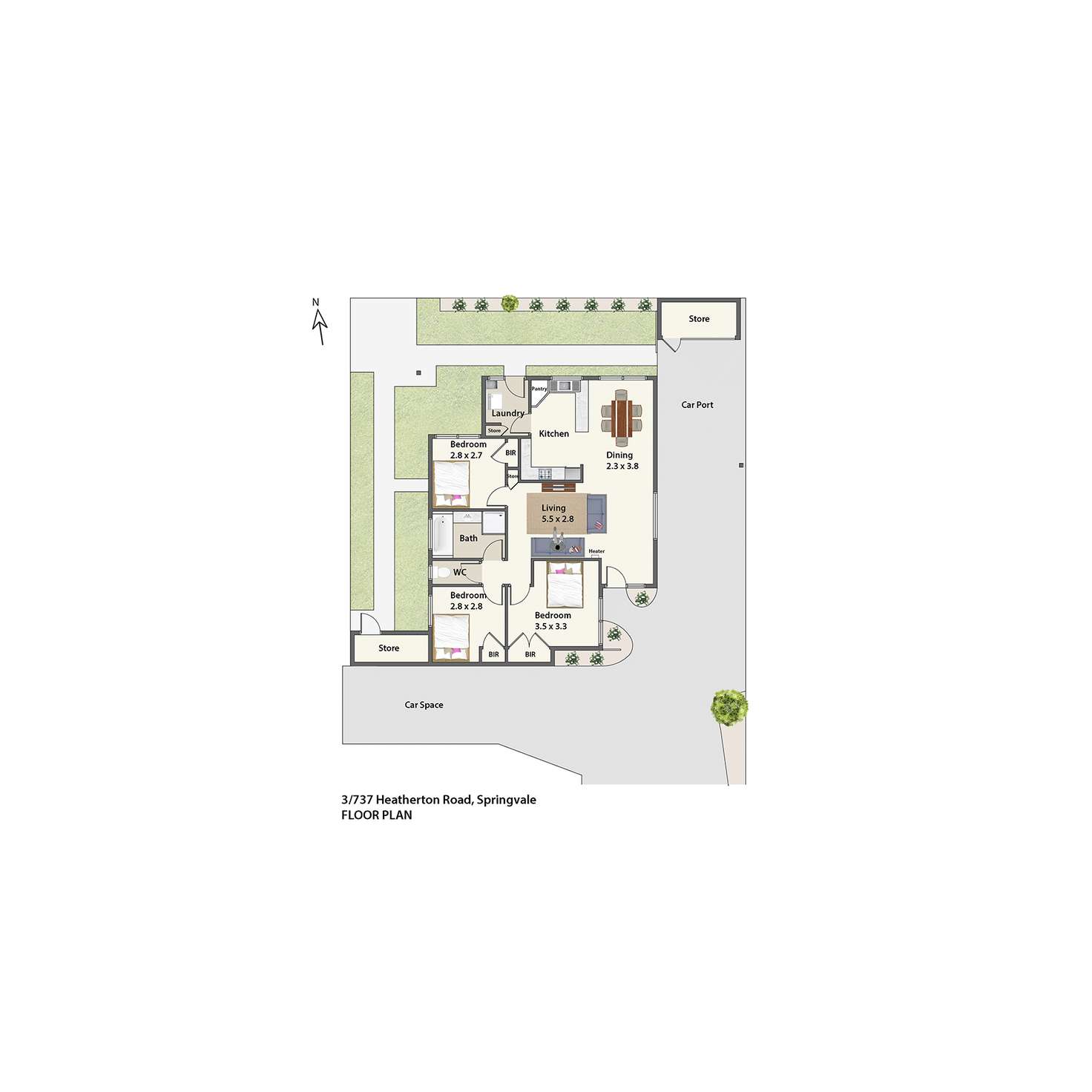 Floorplan of Homely unit listing, 3/737 Heatherton Road, Springvale VIC 3171