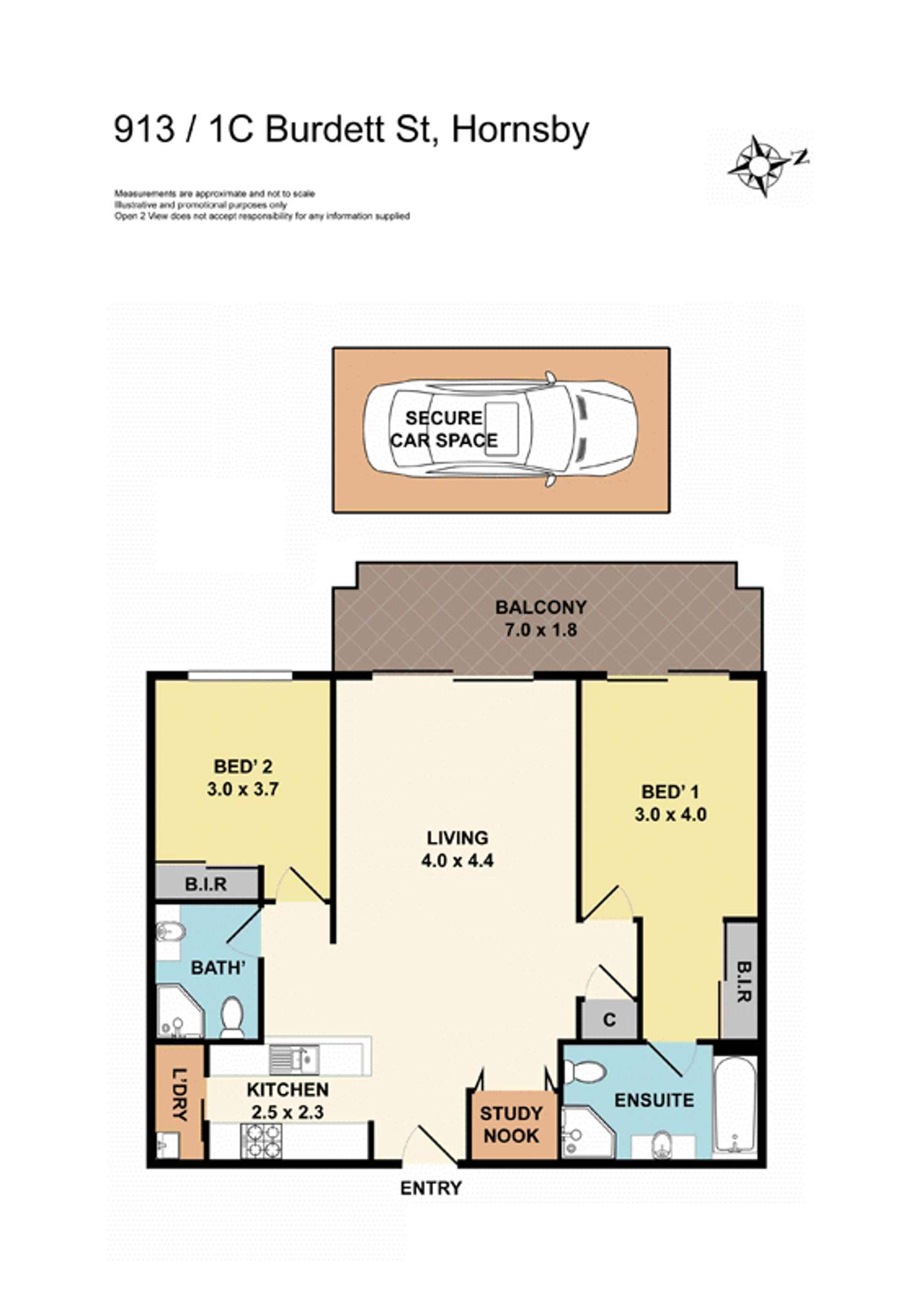 Floorplan of Homely apartment listing, 913/1c Burdett Street, Hornsby NSW 2077