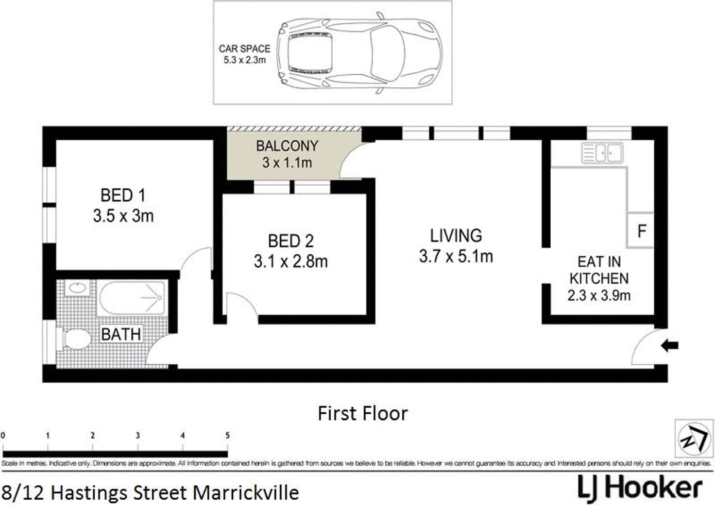 Floorplan of Homely unit listing, 8/12 Hastings Street, Marrickville NSW 2204