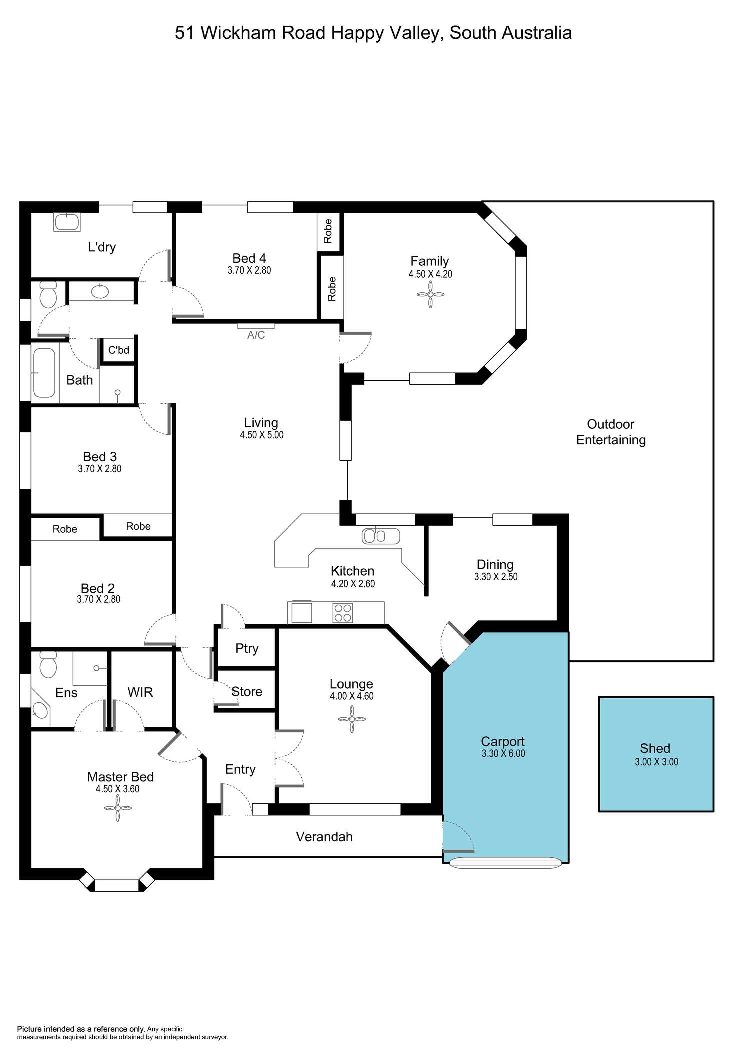 Floorplan of Homely house listing, 51 Wickham Road, Happy Valley SA 5159