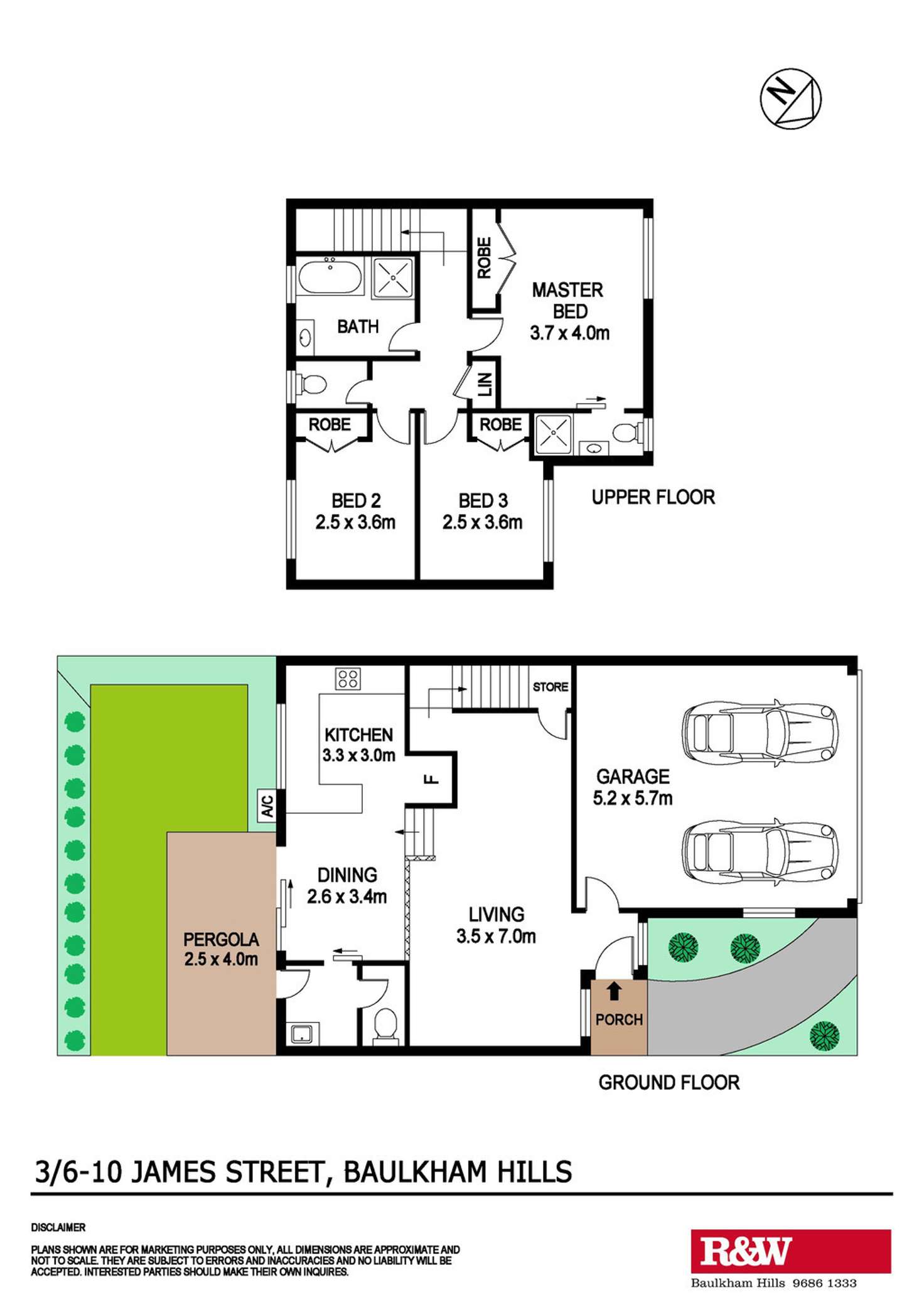Floorplan of Homely townhouse listing, 3/6-10 James Street, Baulkham Hills NSW 2153