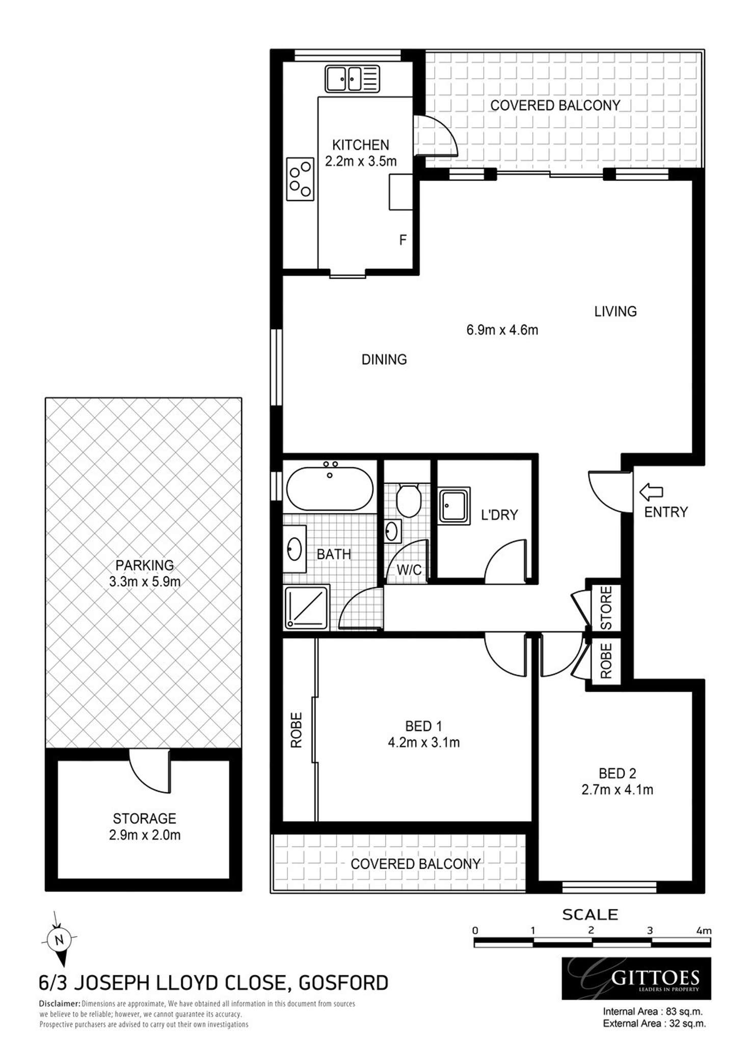 Floorplan of Homely unit listing, 6/3 Joseph Lloyd Close, Gosford NSW 2250