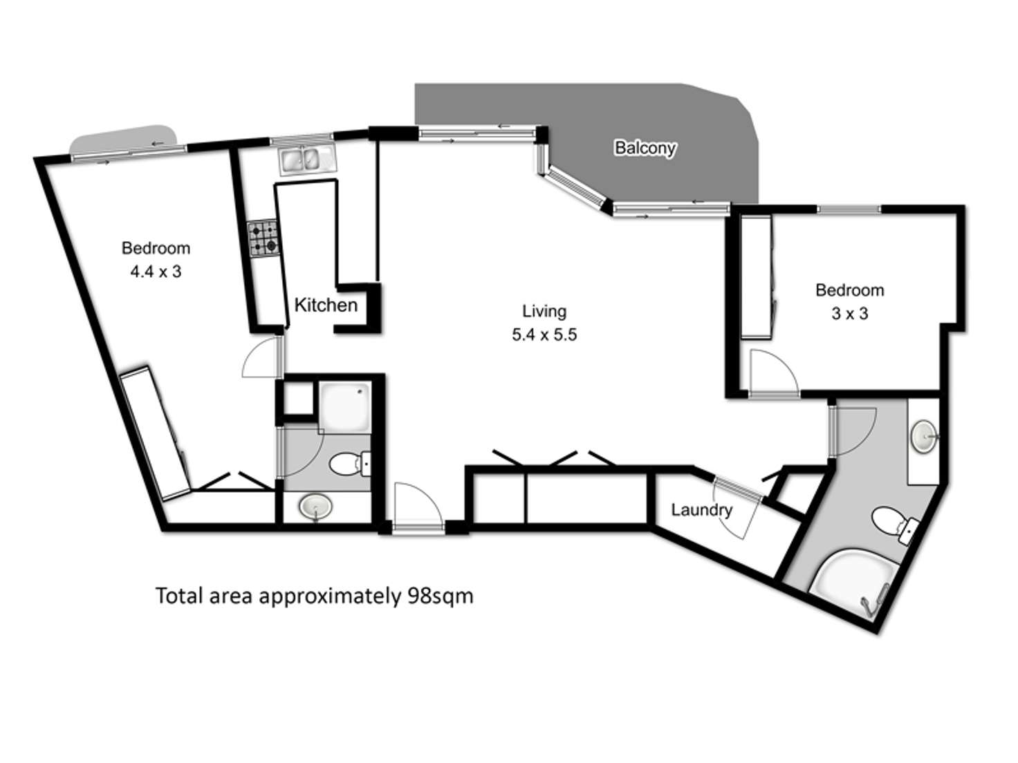 Floorplan of Homely apartment listing, 45/35 Howard Street, Brisbane City QLD 4000