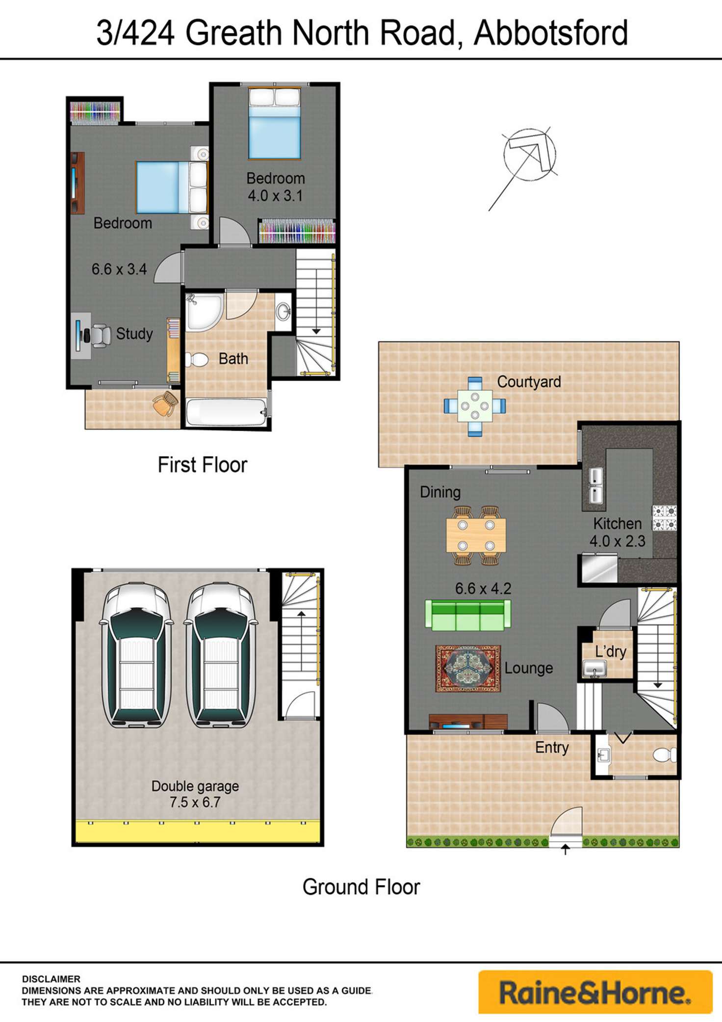 Floorplan of Homely townhouse listing, 3 / 424 GREAT NORTH ROAD (Entrance Marmion Road), Abbotsford NSW 2046