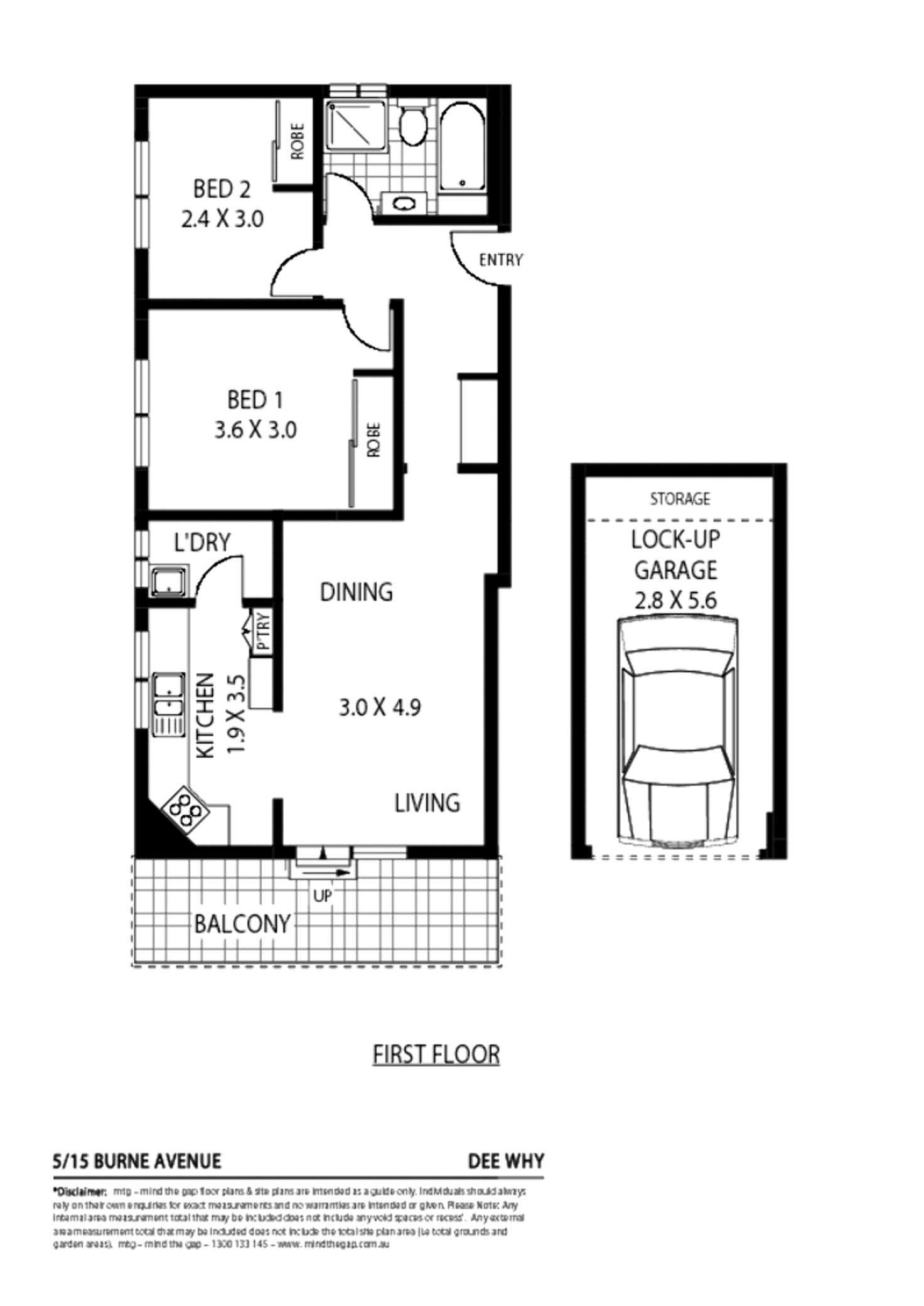 Floorplan of Homely apartment listing, L 5/15 Burne Avenue, Dee Why NSW 2099