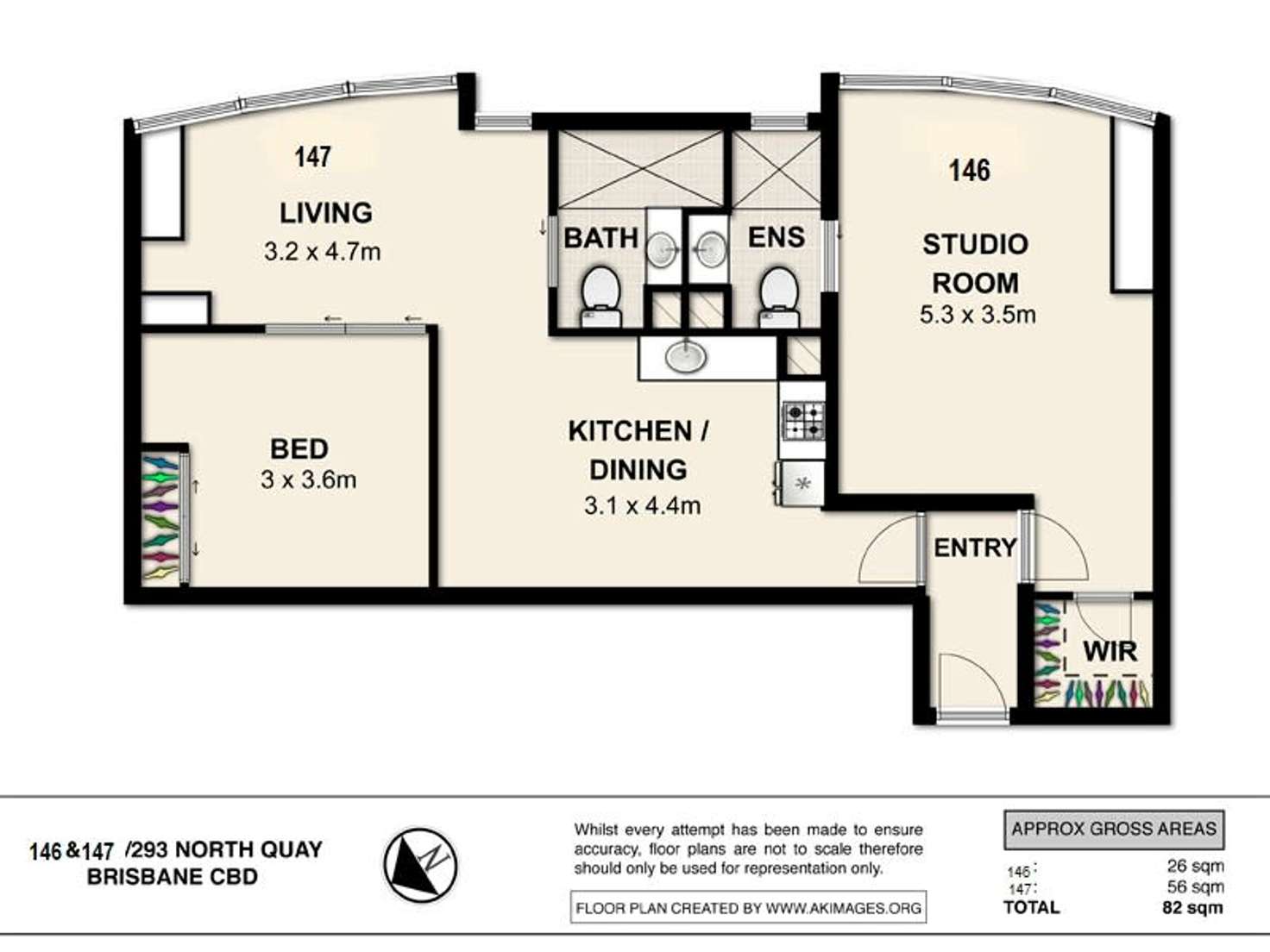 Floorplan of Homely apartment listing, 146-147/293 North Quay, Brisbane City QLD 4000