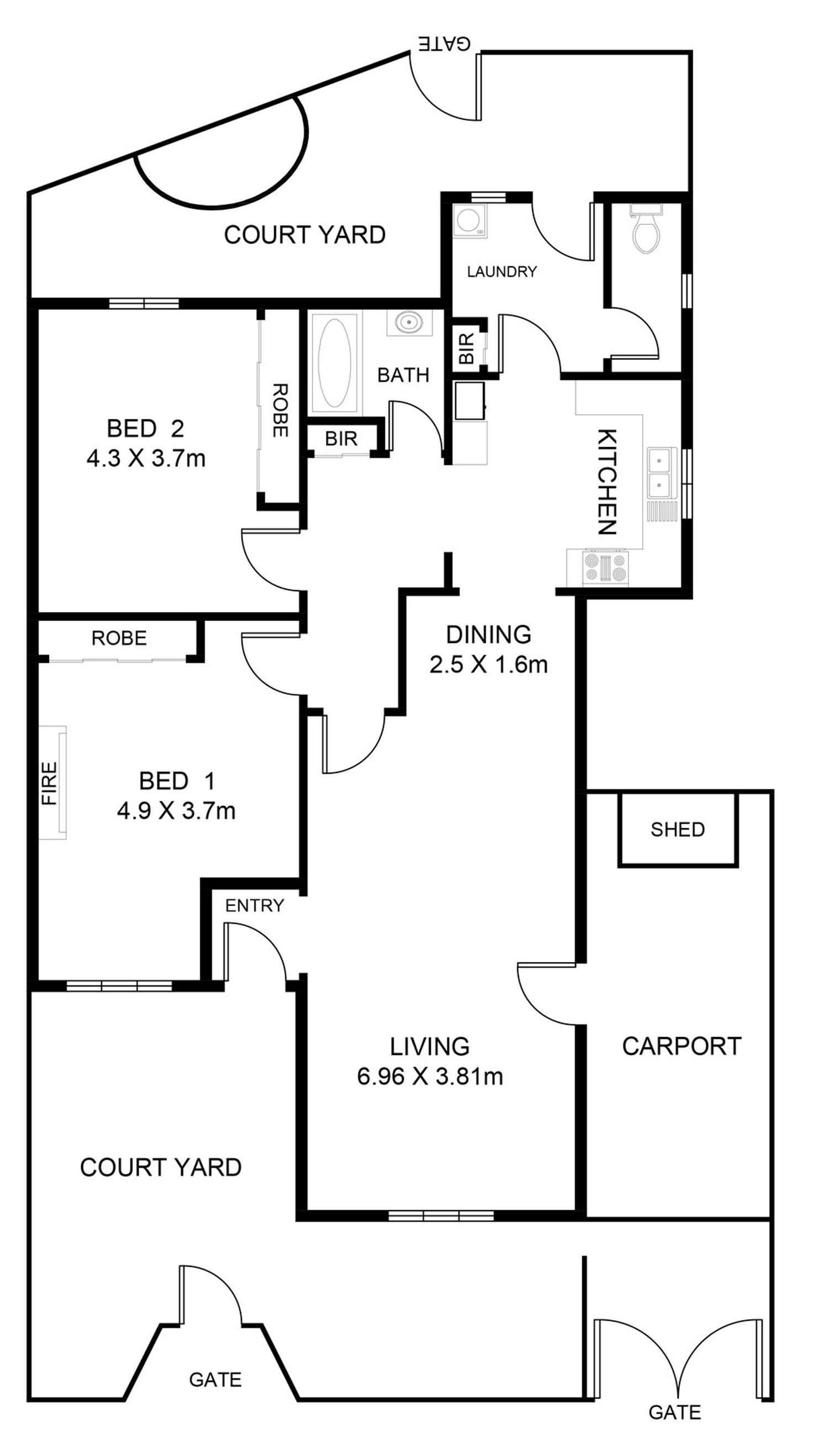 Floorplan of Homely unit listing, 2/71 Farnham Road, Ashford SA 5035