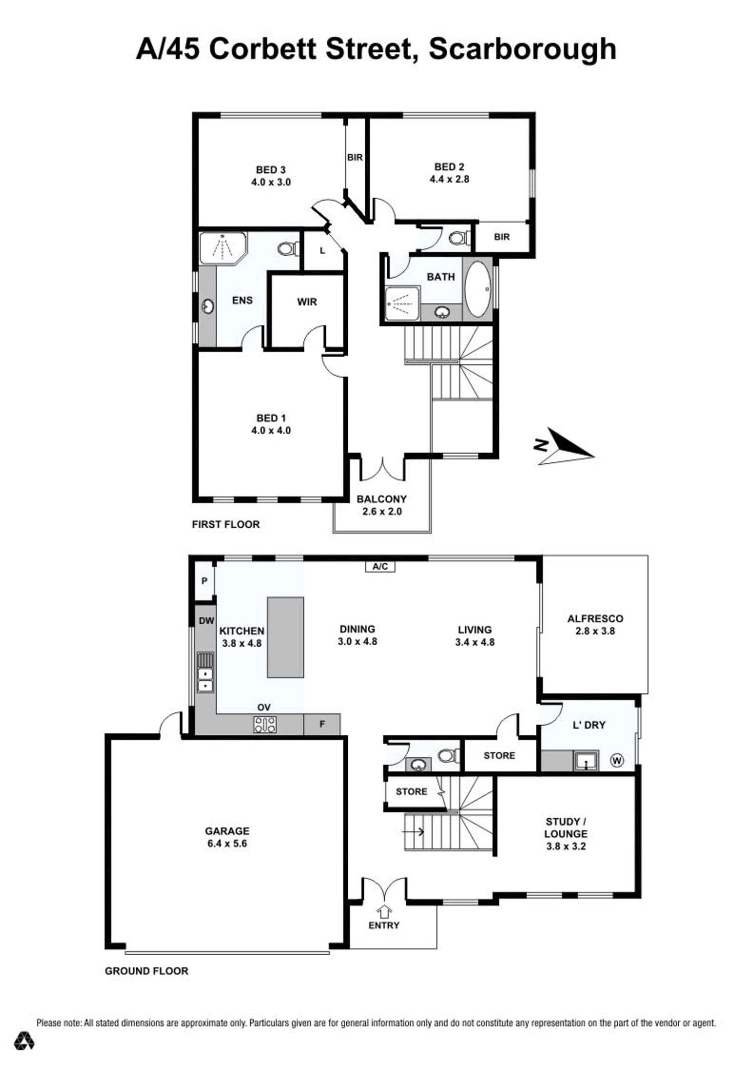 Floorplan of Homely house listing, 45A Corbett Street, Scarborough WA 6019