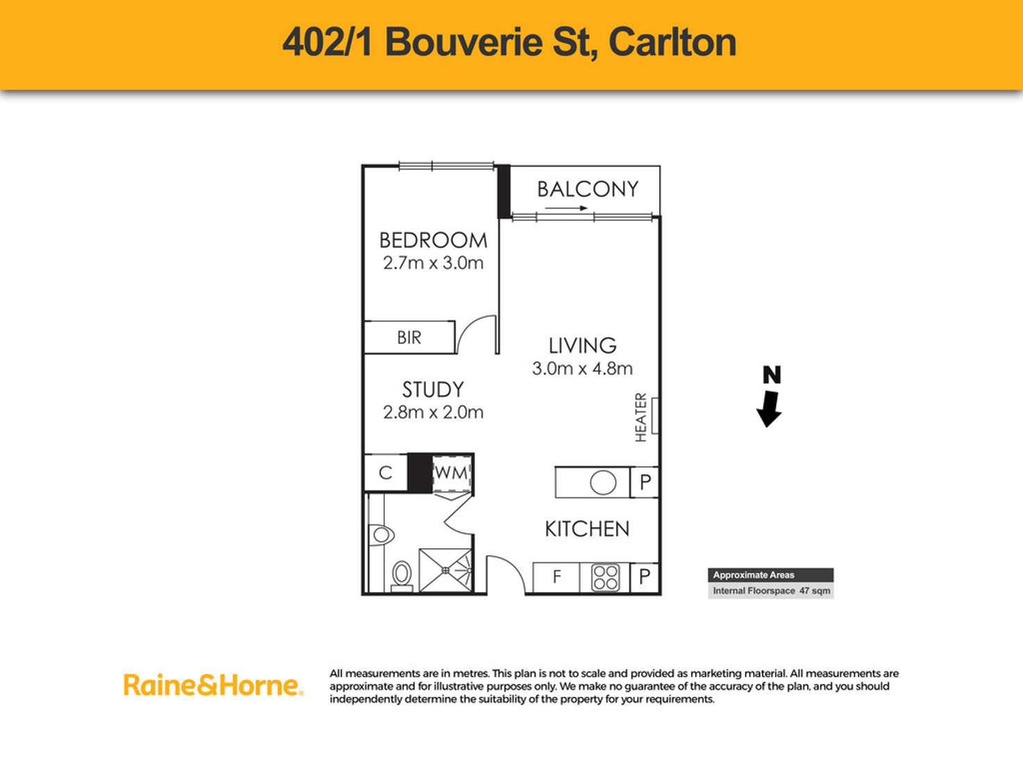 Floorplan of Homely apartment listing, 402/1 Bouverie Street, Carlton VIC 3053