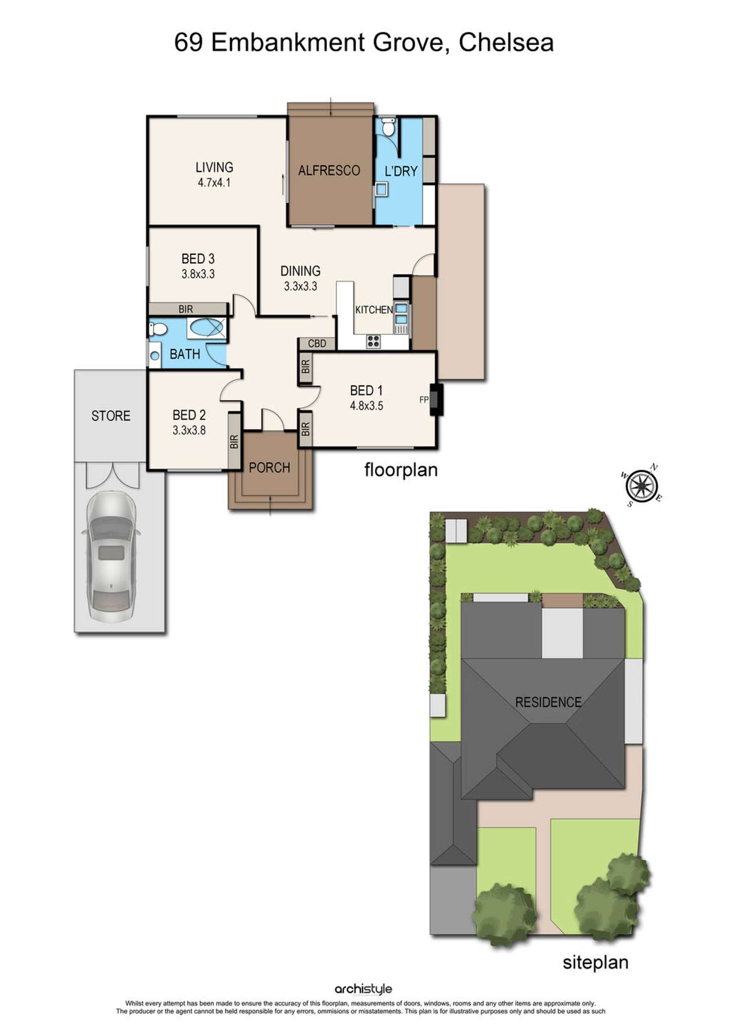 Floorplan of Homely house listing, 69 Embankment Grove, Chelsea VIC 3196