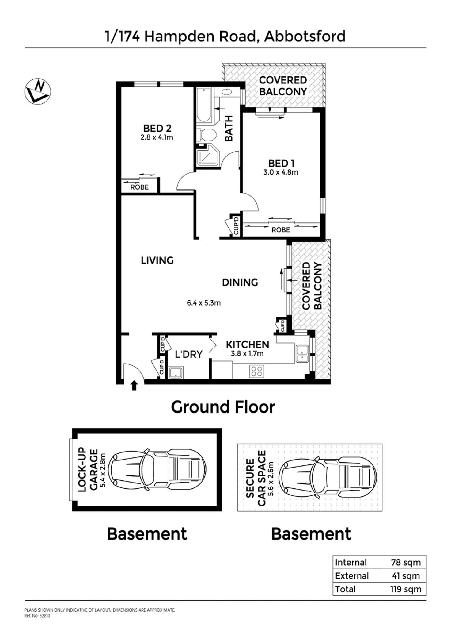 Floorplan of Homely unit listing, 1/174 Hampden Road, Abbotsford NSW 2046