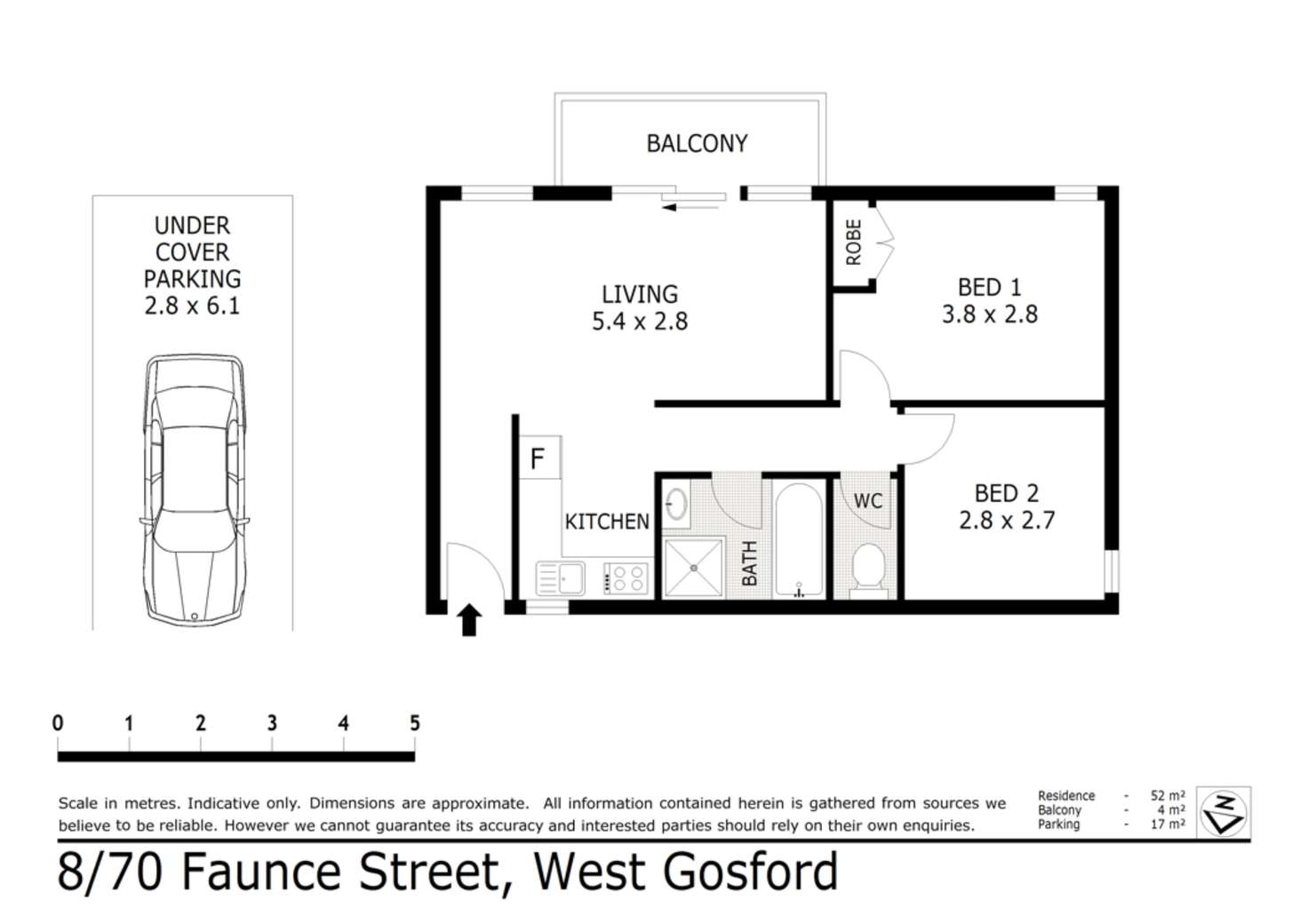 Floorplan of Homely unit listing, 8/68-70 Faunce Street West, Gosford NSW 2250