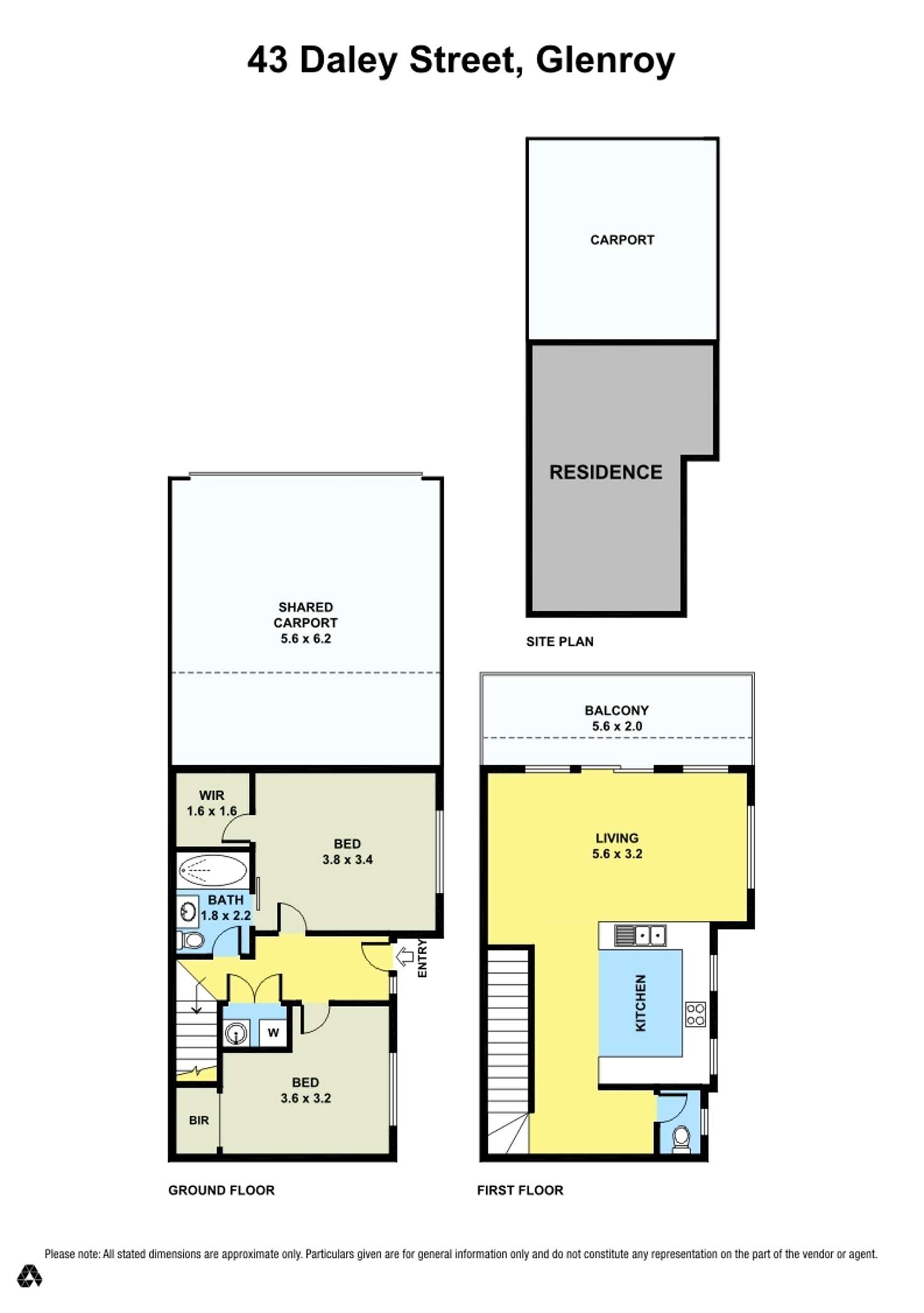 Floorplan of Homely townhouse listing, 43 Daley Street, Glenroy VIC 3046