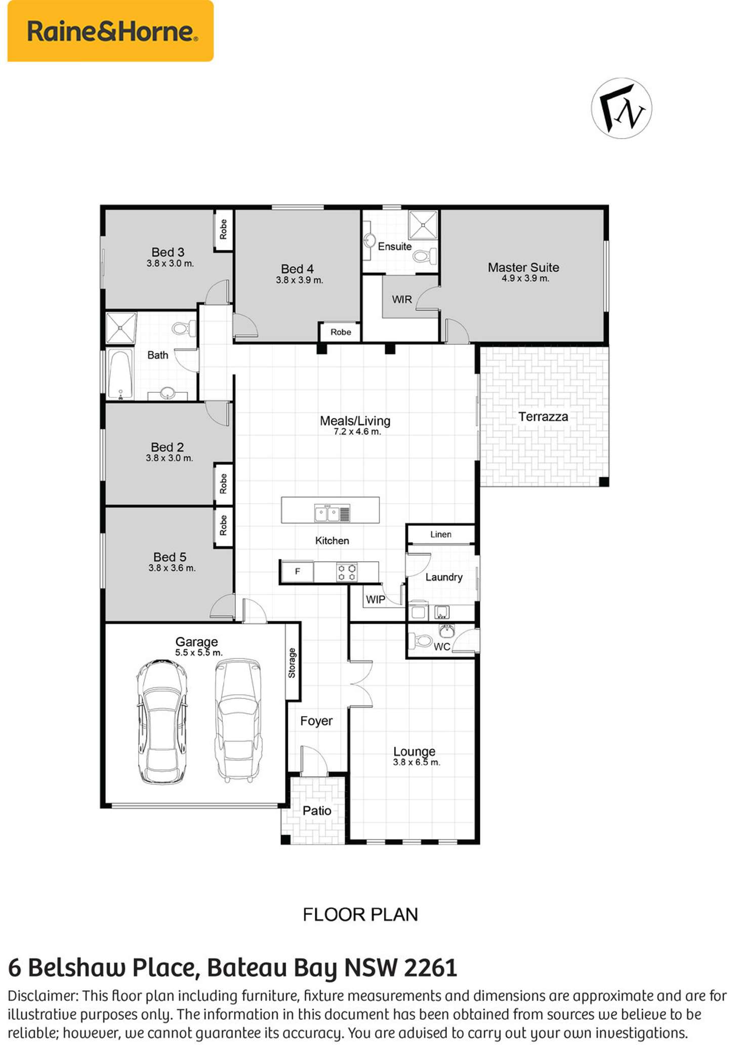 Floorplan of Homely house listing, 6 Belshaw Place, Bateau Bay NSW 2261