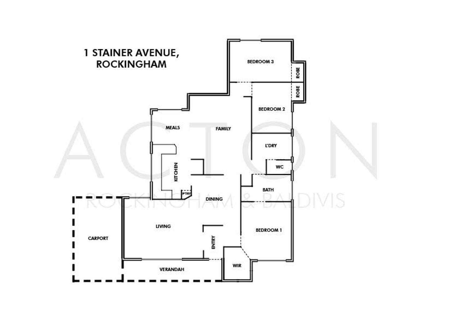 Floorplan of Homely house listing, 1 Stainer Avenue, Rockingham WA 6168