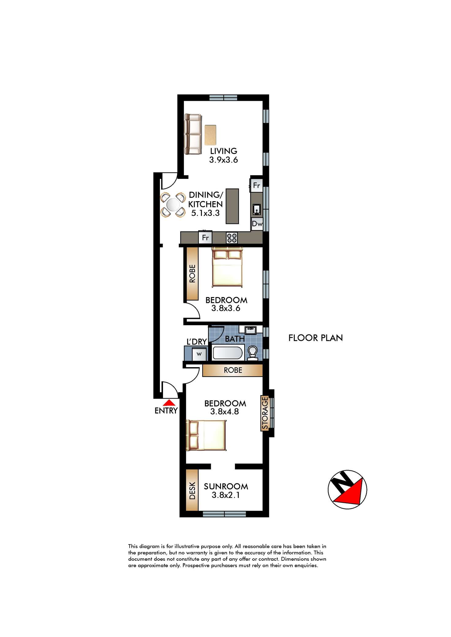 Floorplan of Homely apartment listing, 2/279 O'Sullivan Road, Bellevue Hill NSW 2023