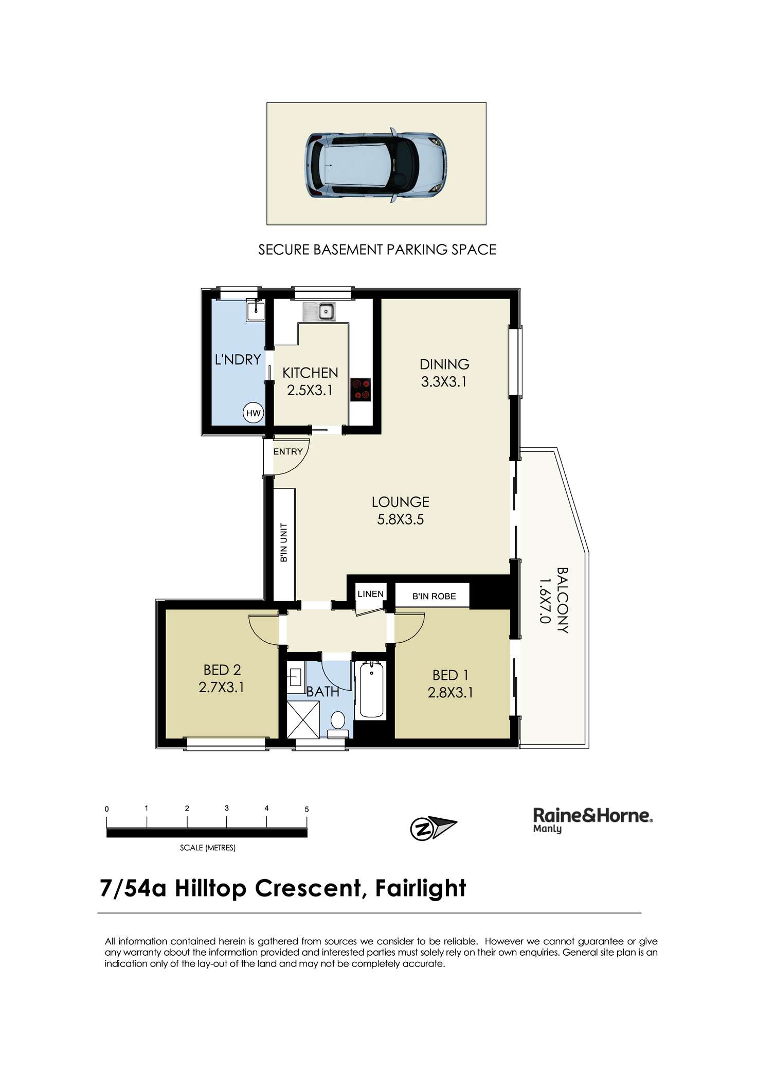 Floorplan of Homely apartment listing, 7/54a Hilltop Crescent, Fairlight NSW 2094