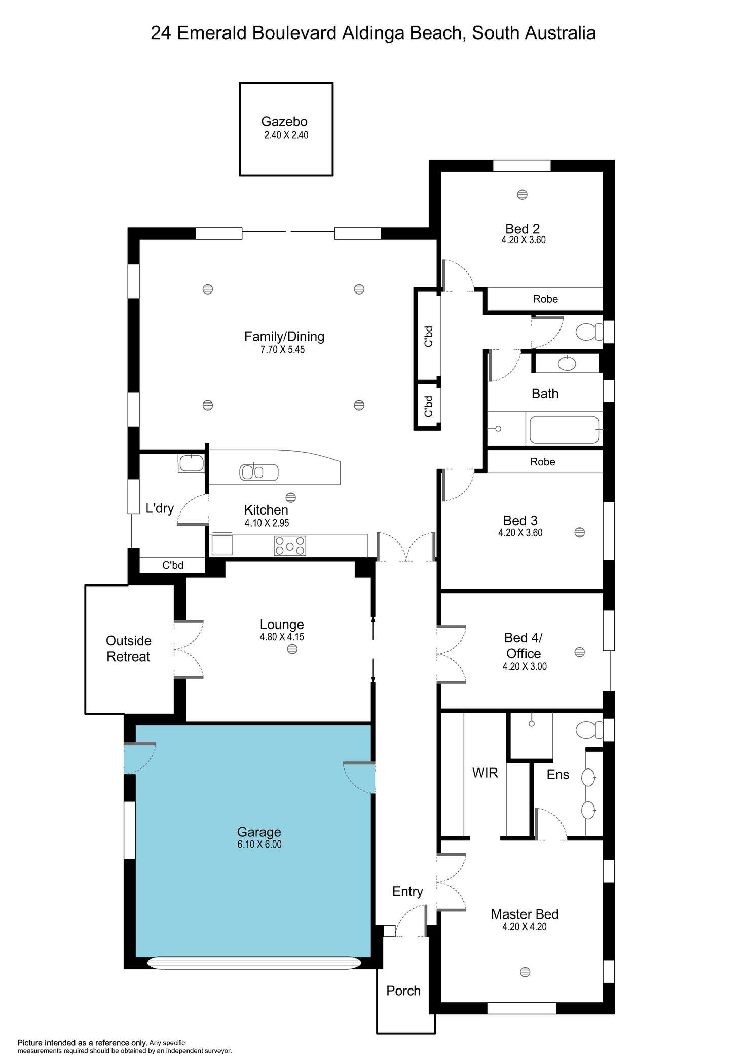 Floorplan of Homely house listing, 24 Emerald Boulevard, Aldinga Beach SA 5173