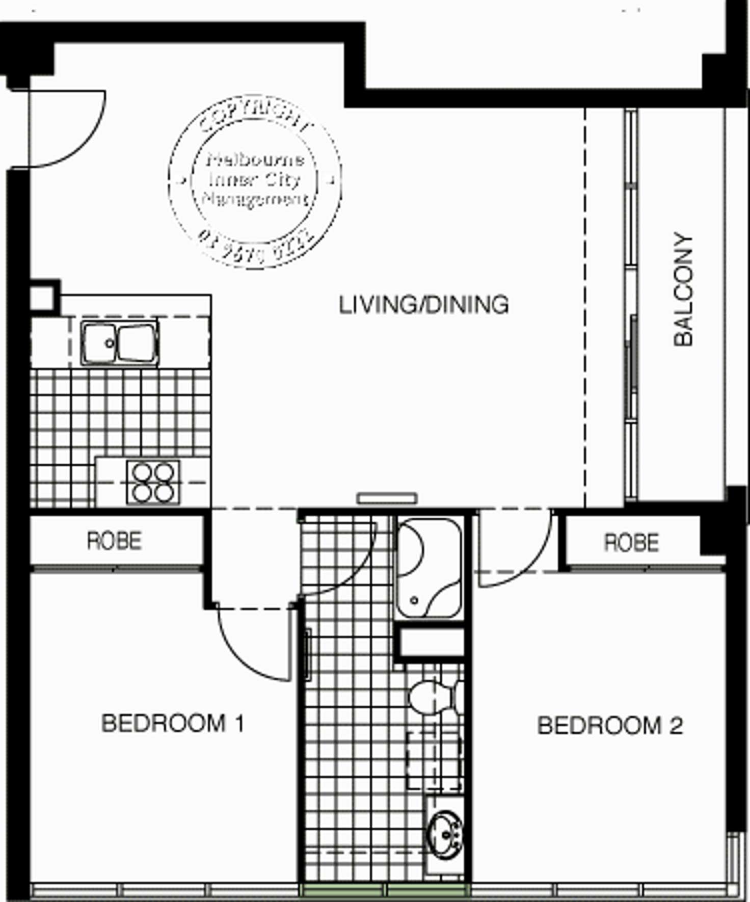 Floorplan of Homely apartment listing, REF 102007/88 Southbank Boulevard, Southbank VIC 3006