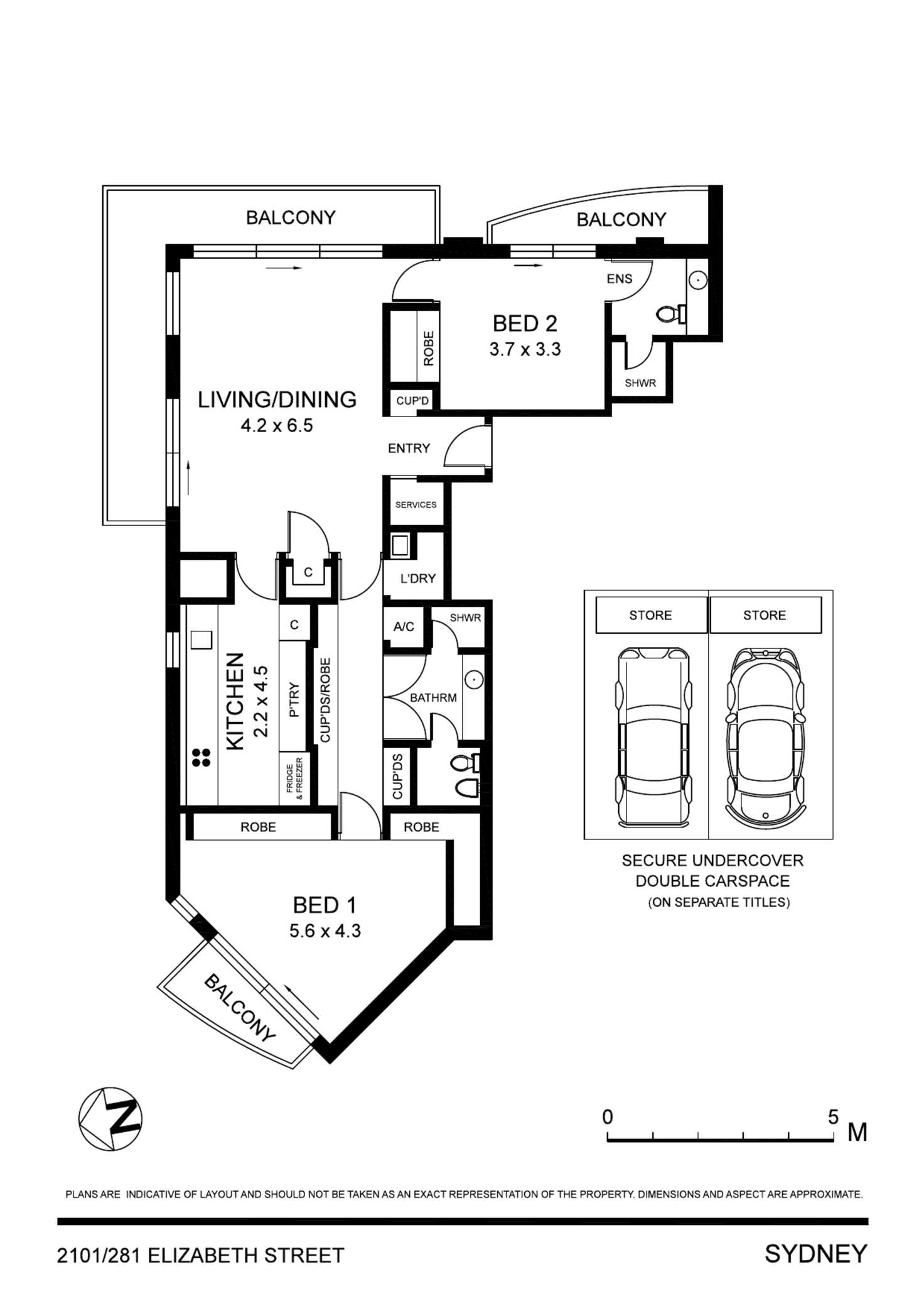 Floorplan of Homely apartment listing, 2101/281 Elizabeth Street, Sydney NSW 2000