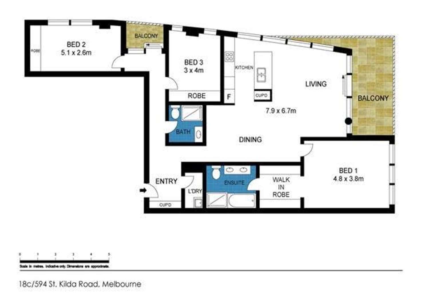Floorplan of Homely unit listing, 1802/594 St Kilda Road, Melbourne VIC 3004