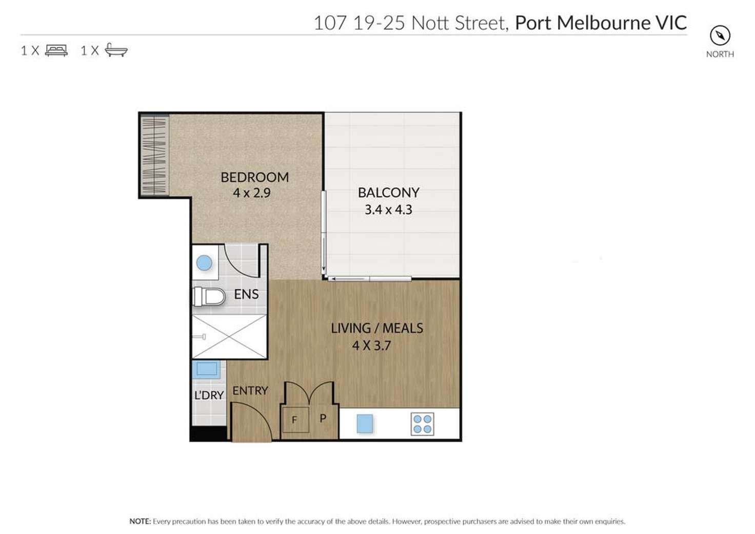 Floorplan of Homely apartment listing, 107/19-25 Nott Street, Port Melbourne VIC 3207