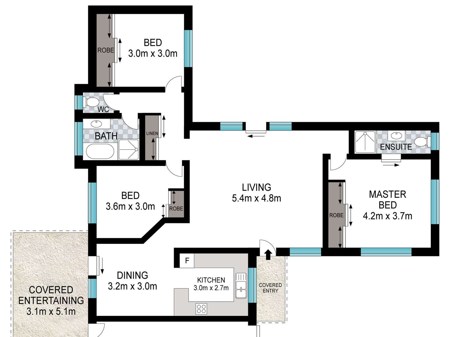 Floorplan of Homely semiDetached listing, 2/87 Grass Tree Circuit, Bogangar NSW 2488