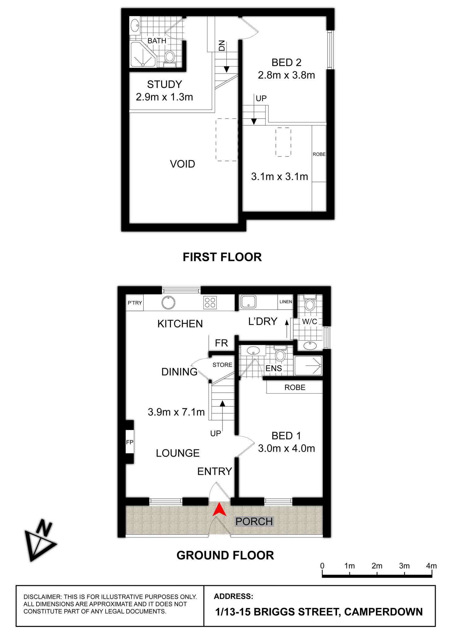 Floorplan of Homely townhouse listing, 1/15 Briggs Street, Camperdown NSW 2050