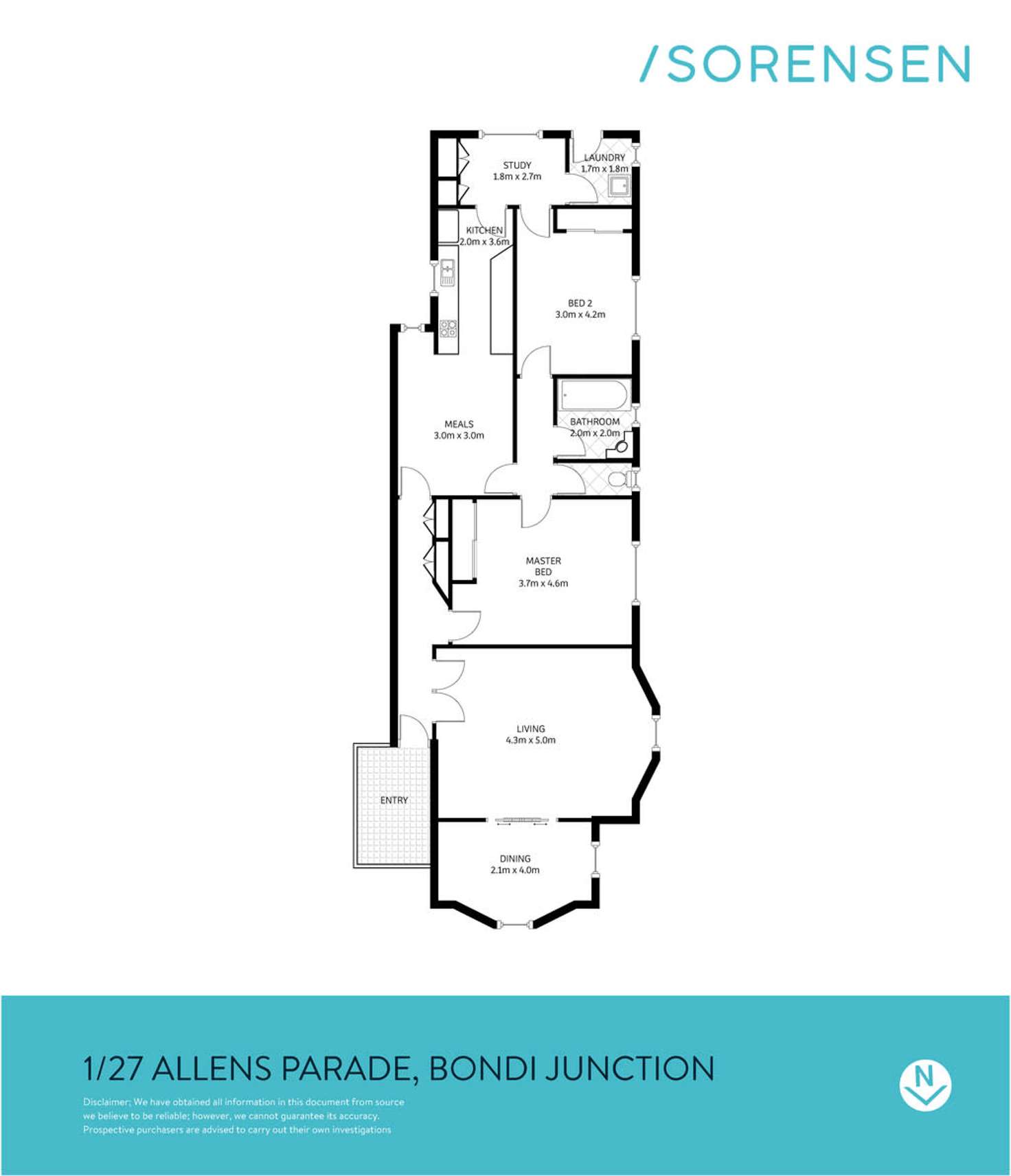 Floorplan of Homely unit listing, 1/27 Allens Parade, Bondi Junction NSW 2022