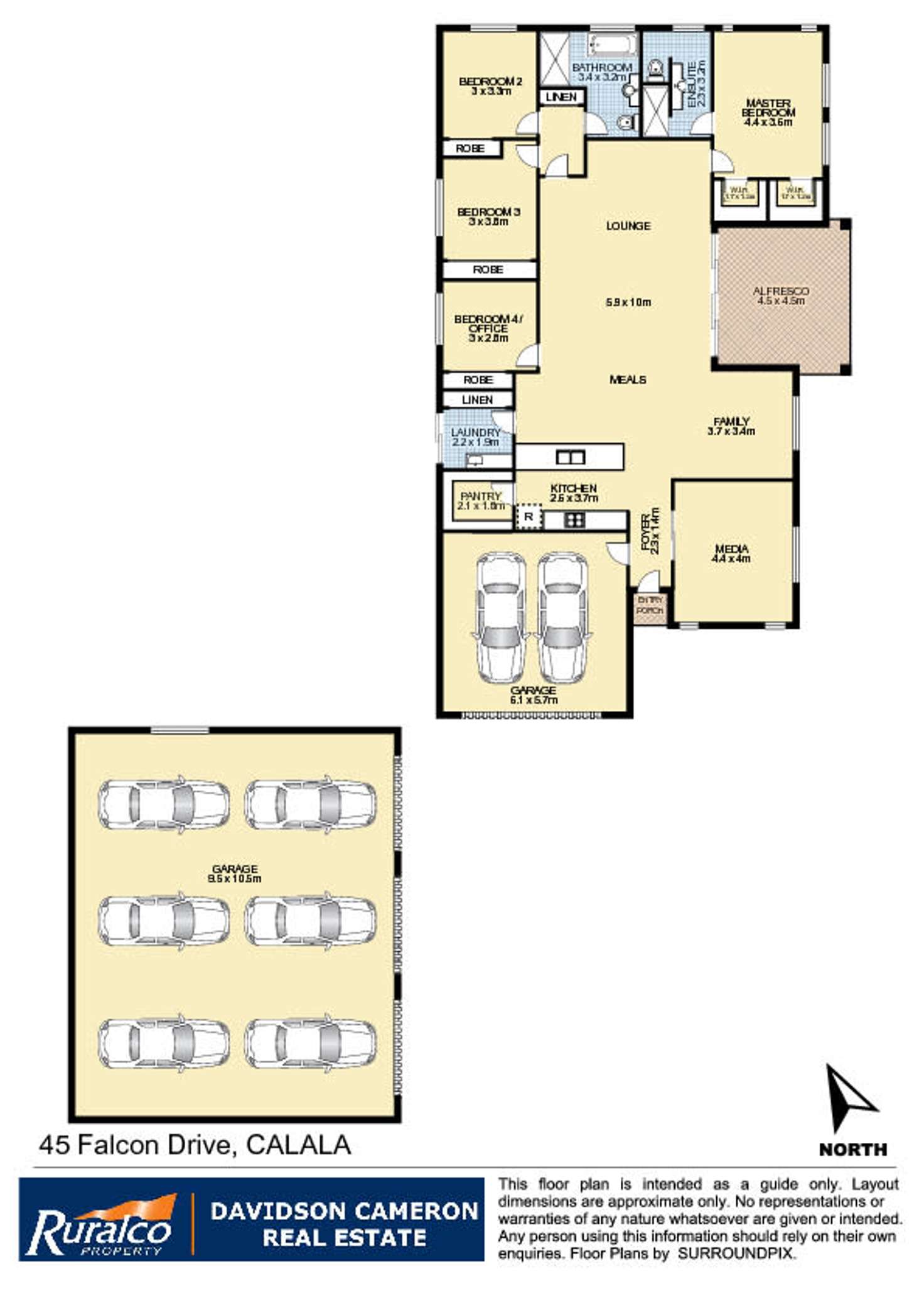 Floorplan of Homely house listing, 45 Falcon Drive, Tamworth NSW 2340