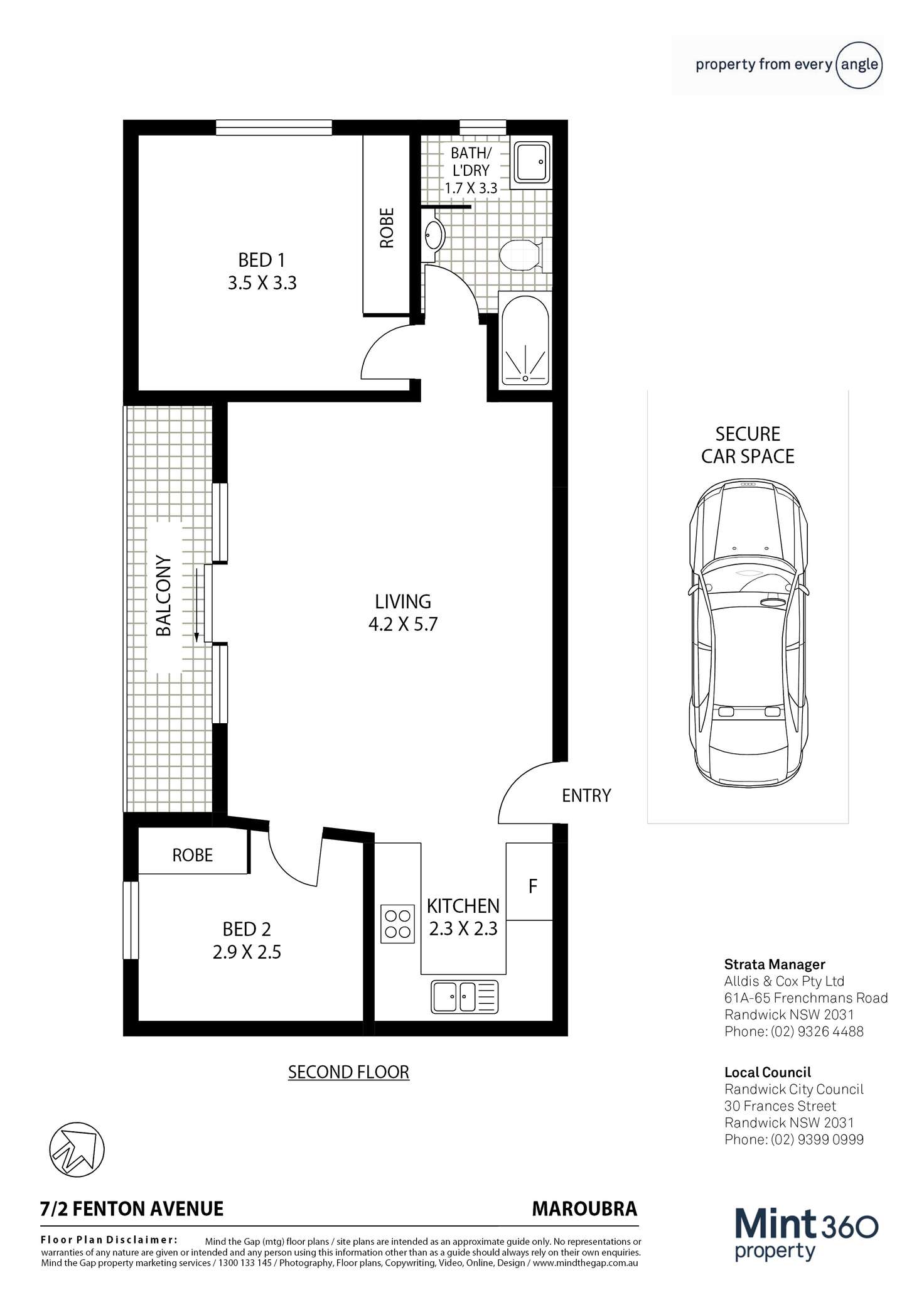 Floorplan of Homely apartment listing, 7/2 Fenton Avenue, Maroubra NSW 2035