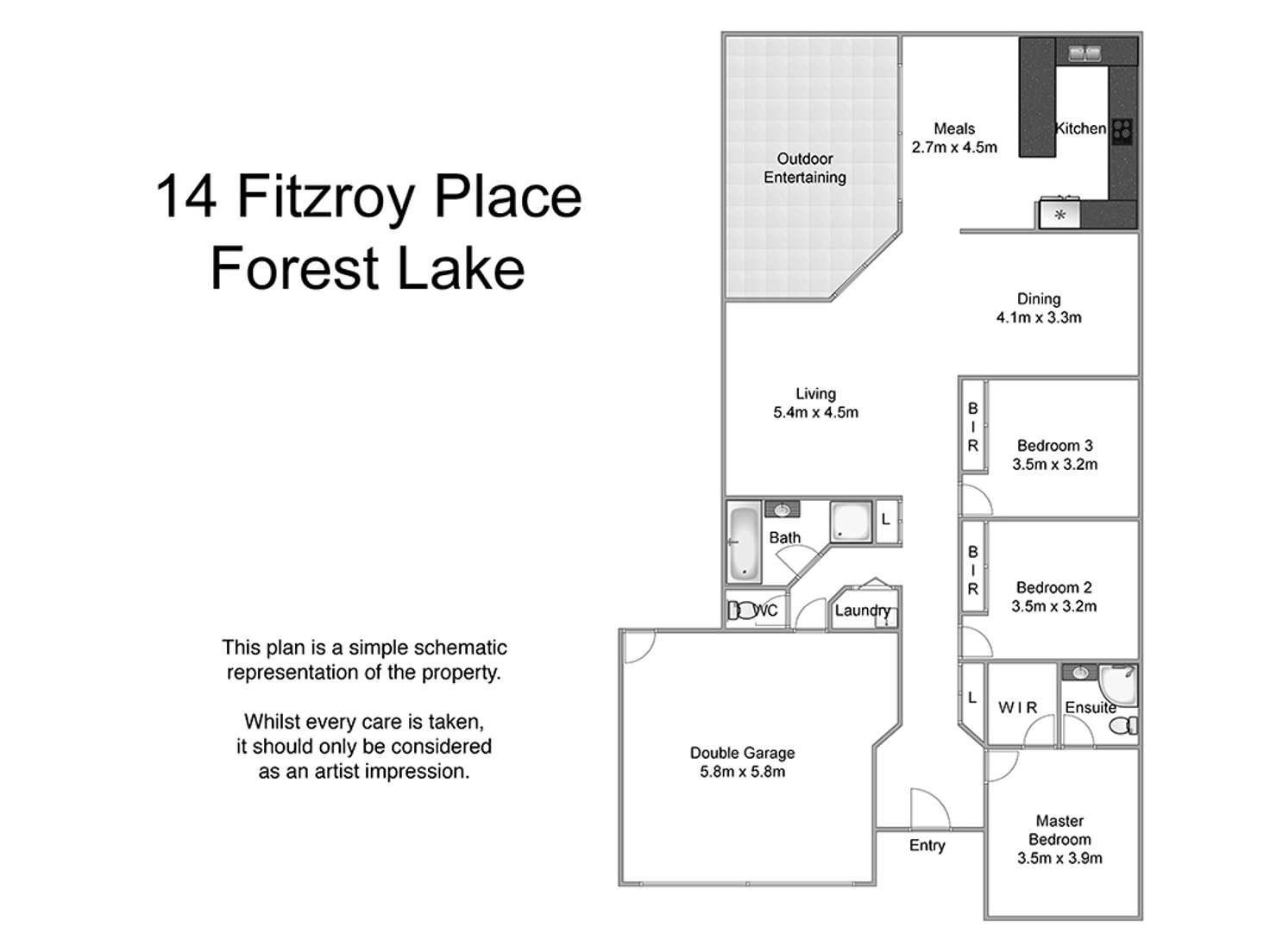 Floorplan of Homely house listing, 14 Fitzroy Place, Forest Lake QLD 4078