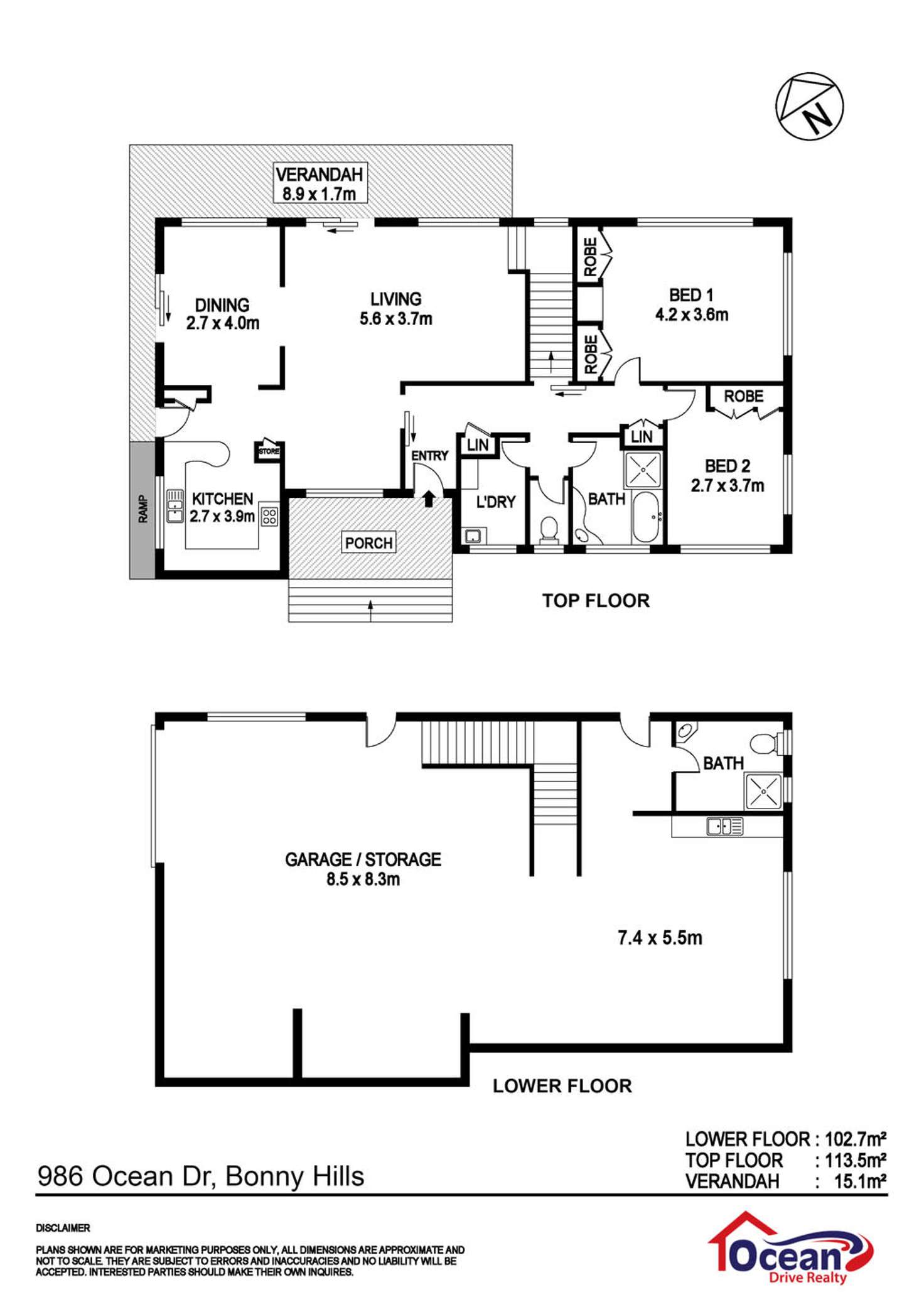 Floorplan of Homely house listing, 986 Ocean Drive, Bonny Hills NSW 2445