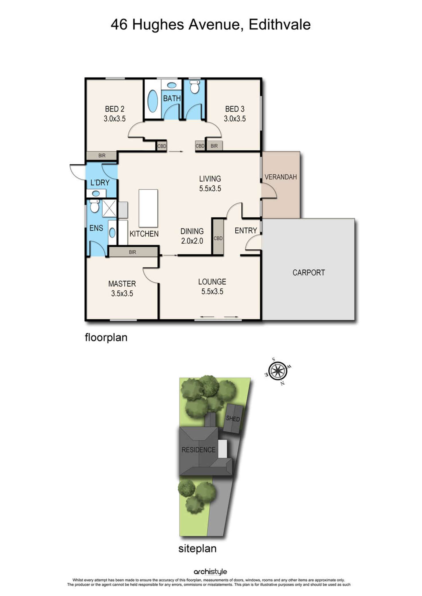 Floorplan of Homely house listing, 46 Hughes Avenue, Edithvale VIC 3196