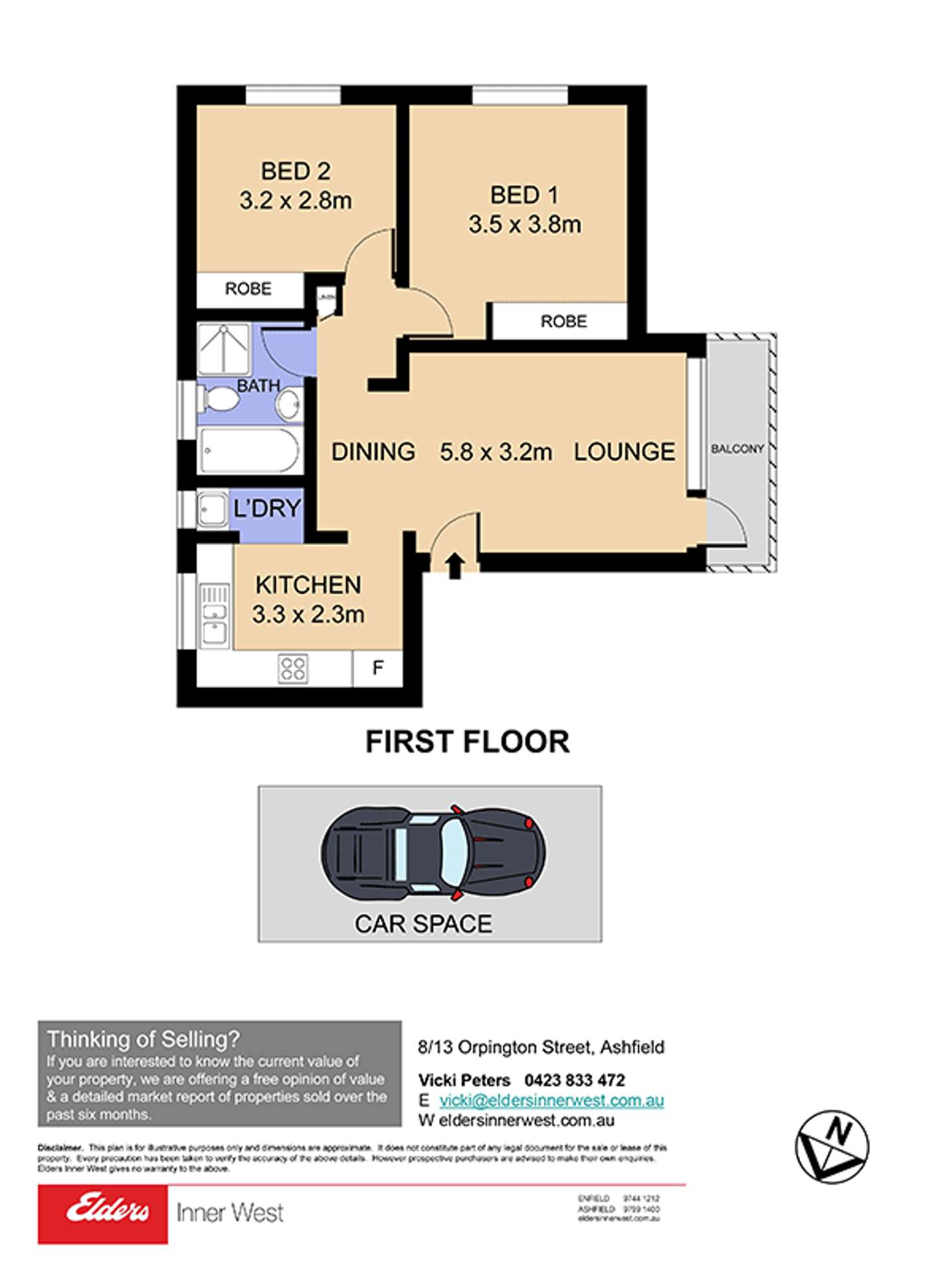 Floorplan of Homely unit listing, 8/13 Orpington Street, Ashfield NSW 2131