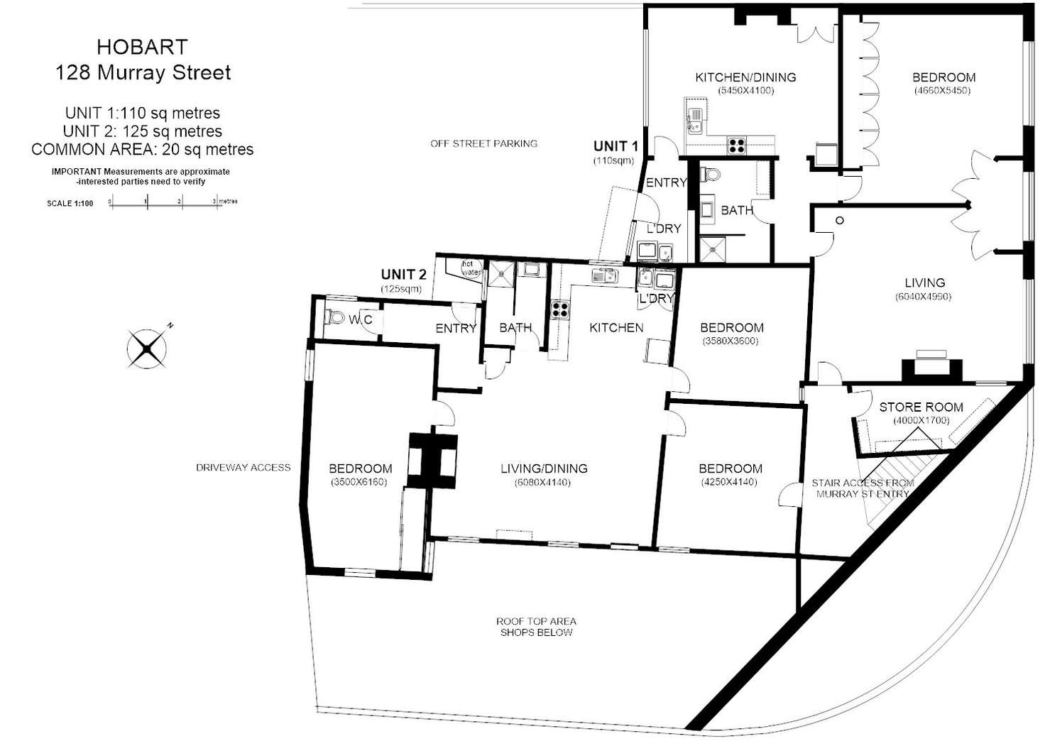 Floorplan of Homely apartment listing, 1 & 2 126-128 Murray Street, Hobart TAS 7000