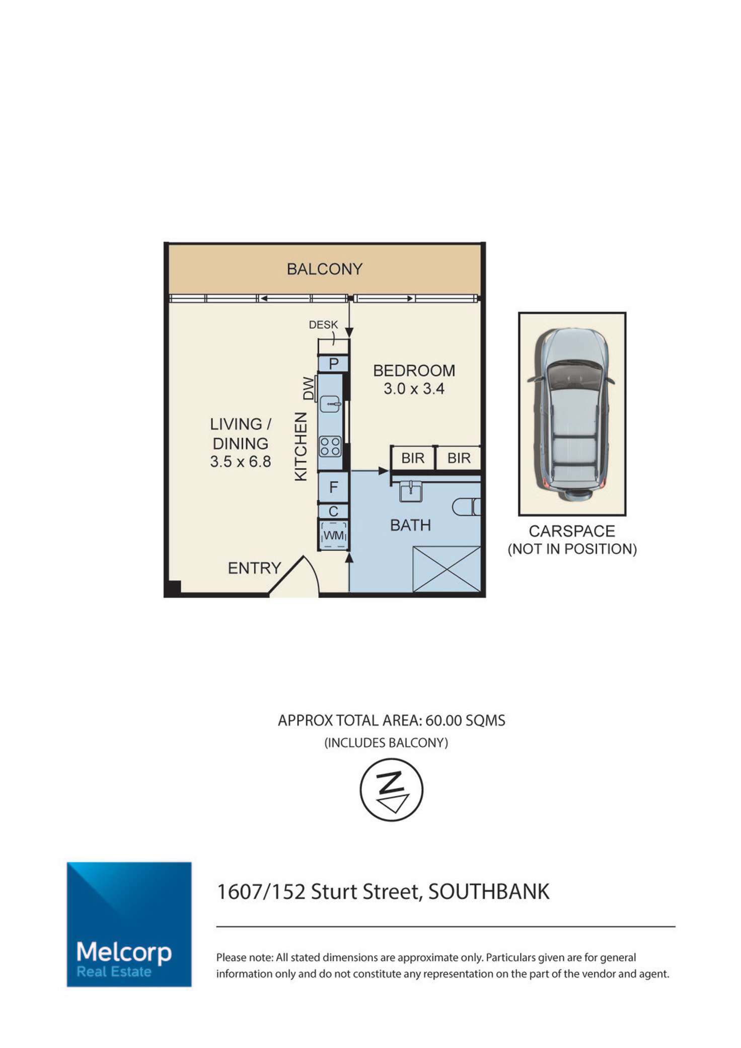 Floorplan of Homely house listing, 1607/152 Sturt Street, Southbank VIC 3006