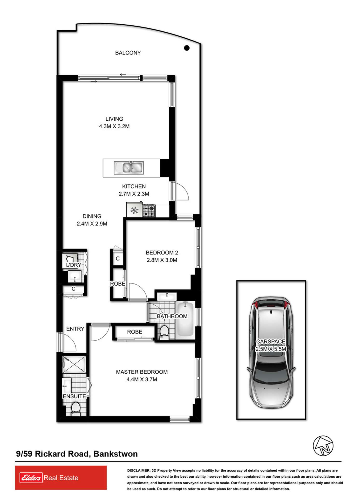 Floorplan of Homely unit listing, 9/59 Rickard Road, Bankstown NSW 2200