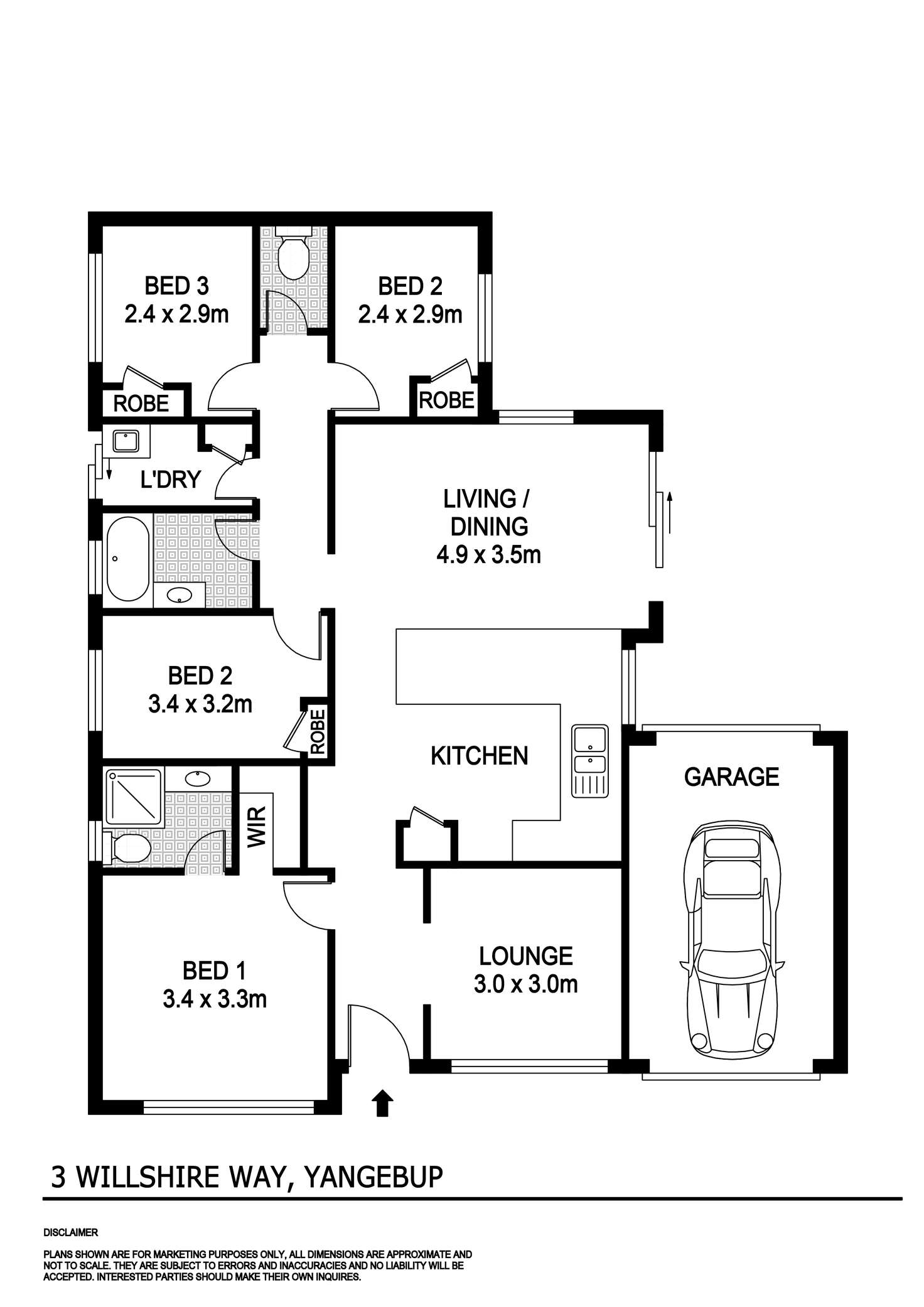 Floorplan of Homely house listing, 3 Willshire Way, Yangebup WA 6164