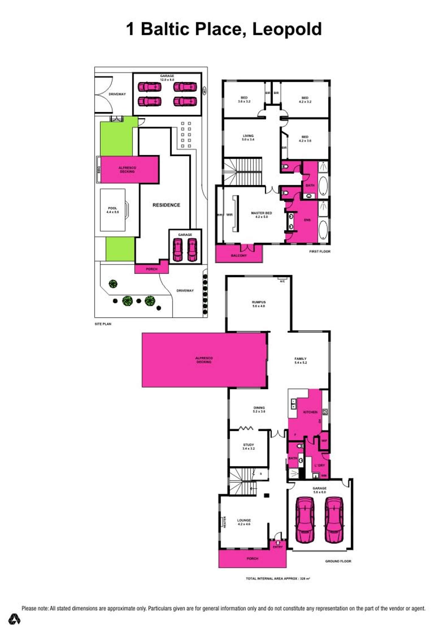 Floorplan of Homely house listing, 1 Baltic Place, Leopold VIC 3224