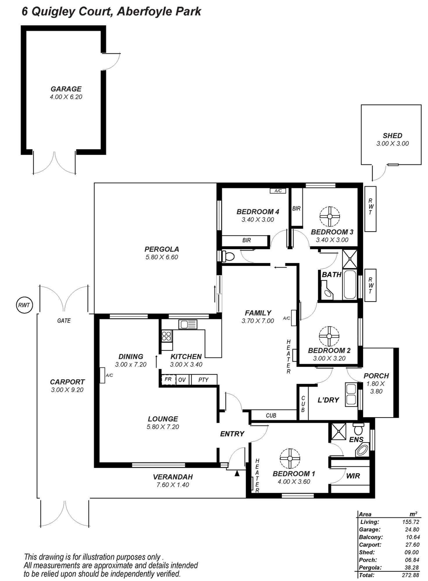 Floorplan of Homely house listing, 6 Quigley Court, Aberfoyle Park SA 5159