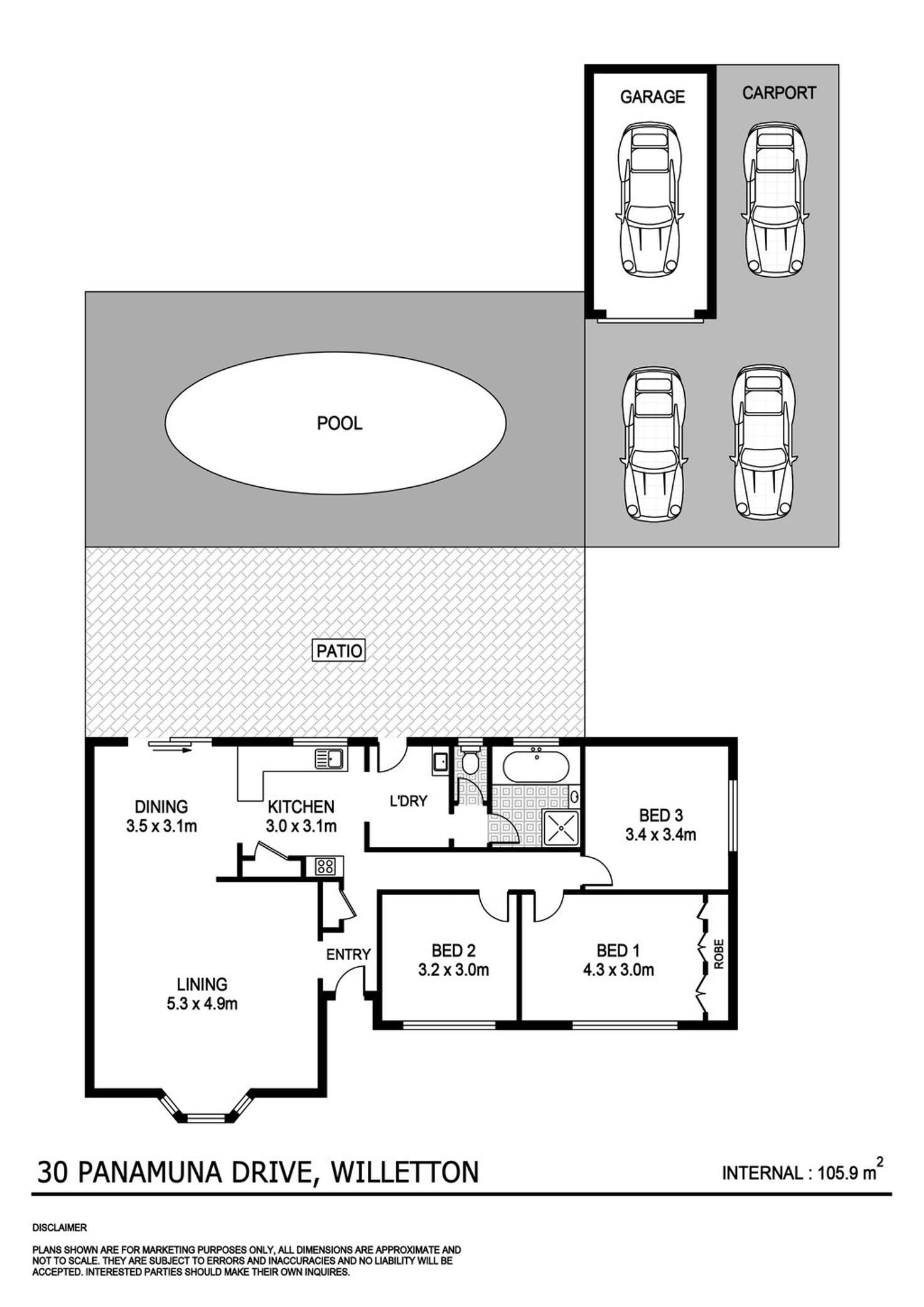 Floorplan of Homely house listing, 30 Panamuna Drive, Willetton WA 6155