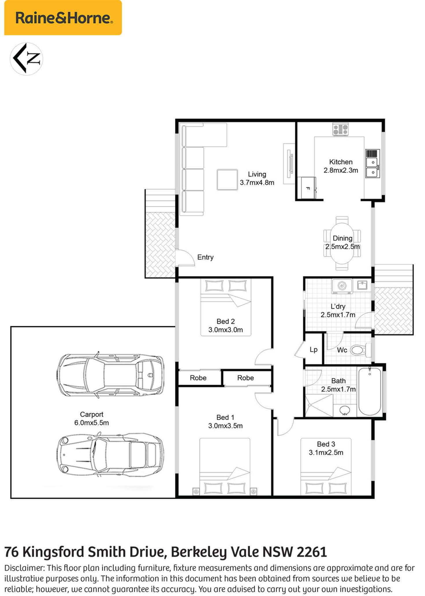 Floorplan of Homely house listing, 76 Kingsford Smith Drive, Berkeley Vale NSW 2261