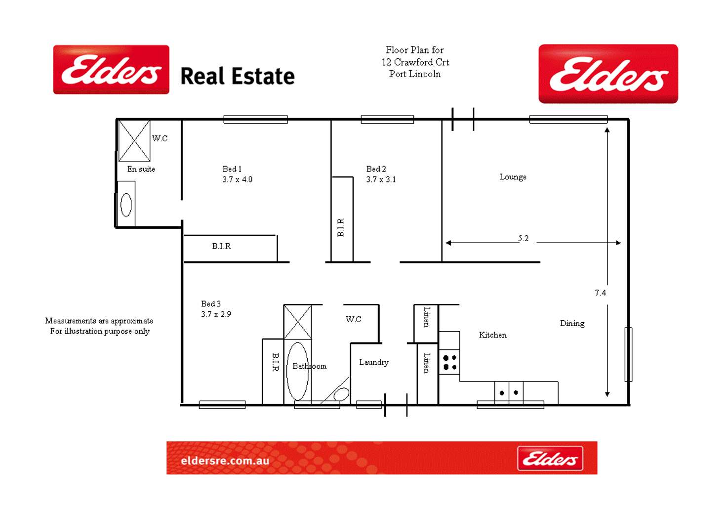 Floorplan of Homely house listing, 12 CRAWFORD COURT, Port Lincoln SA 5606