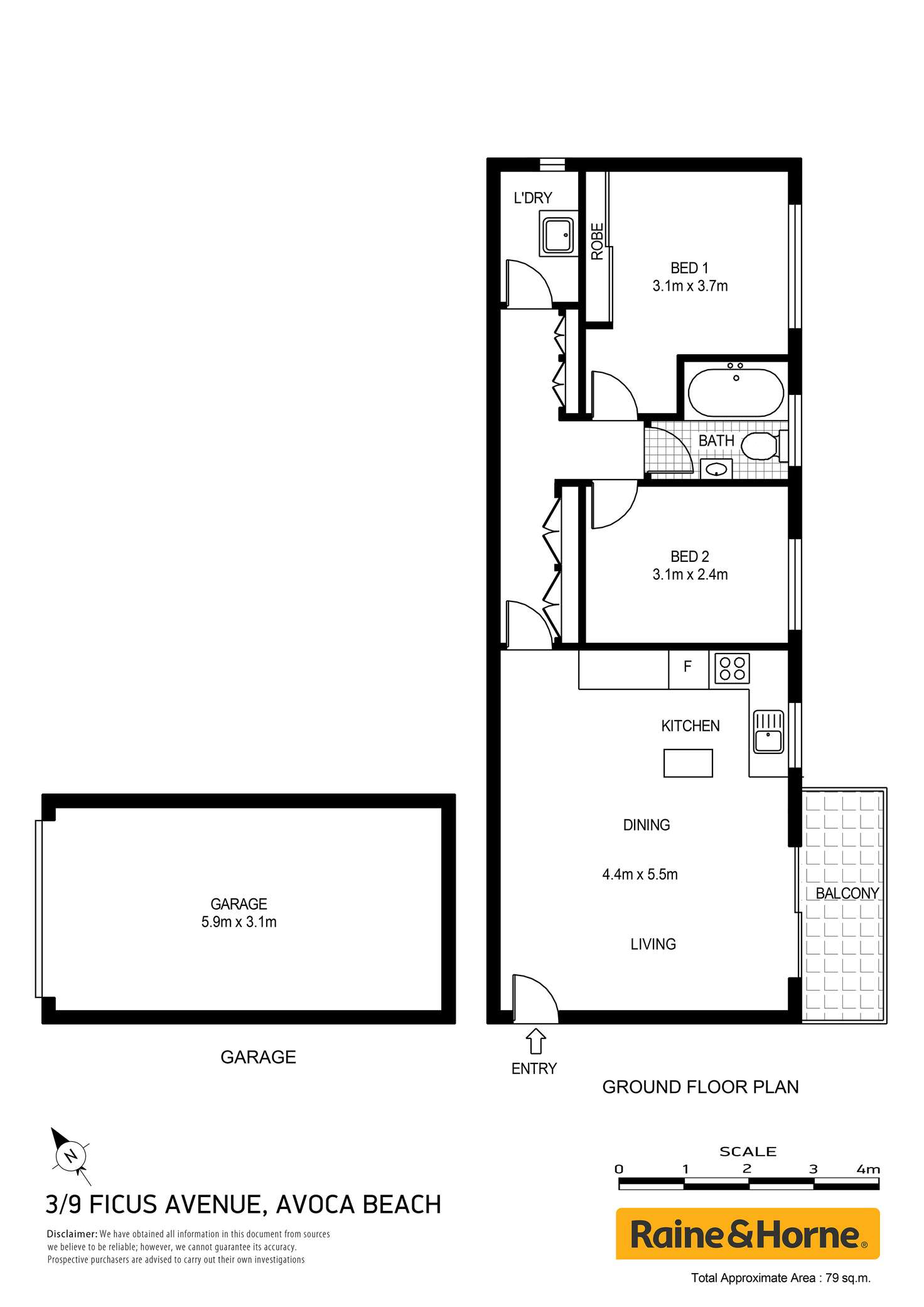 Floorplan of Homely unit listing, 3/9 Ficus Avenue, Avoca Beach NSW 2251