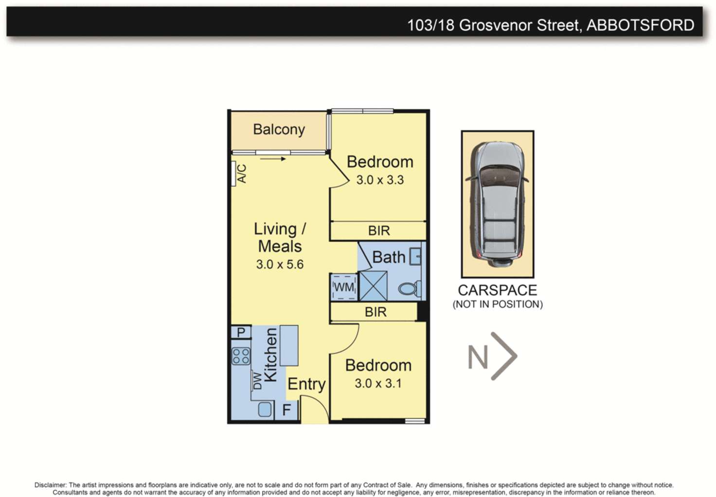 Floorplan of Homely apartment listing, 103/18 Grosvenor Street, Abbotsford VIC 3067